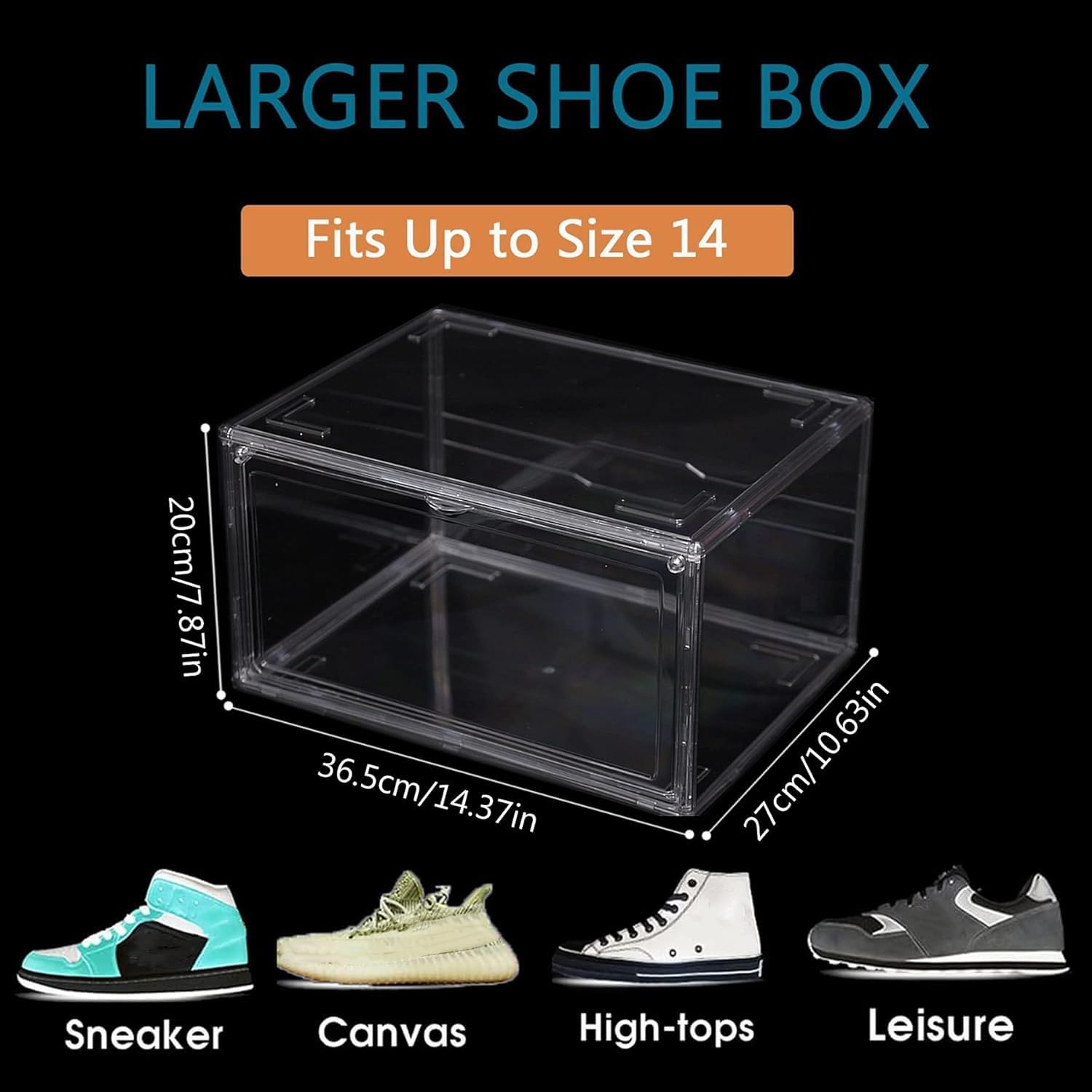 Huicheng Scatola per Scarpe in Acrilico - Contenitore per Scarpe da Ginnastica Trasparente