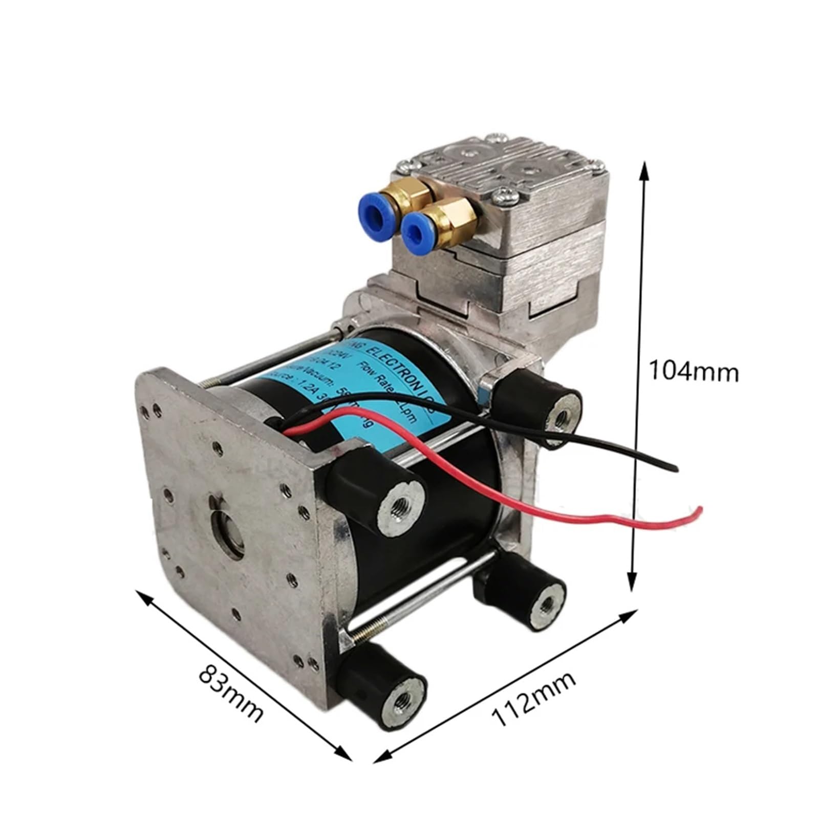 Bomba de aire de presión negativa de 24 V CC RYX-20L, pequeña bomba de vacío sin aceite, eléctrica, 20 l/min -80 kPa, 30 W, G1/8 Eficiencia
