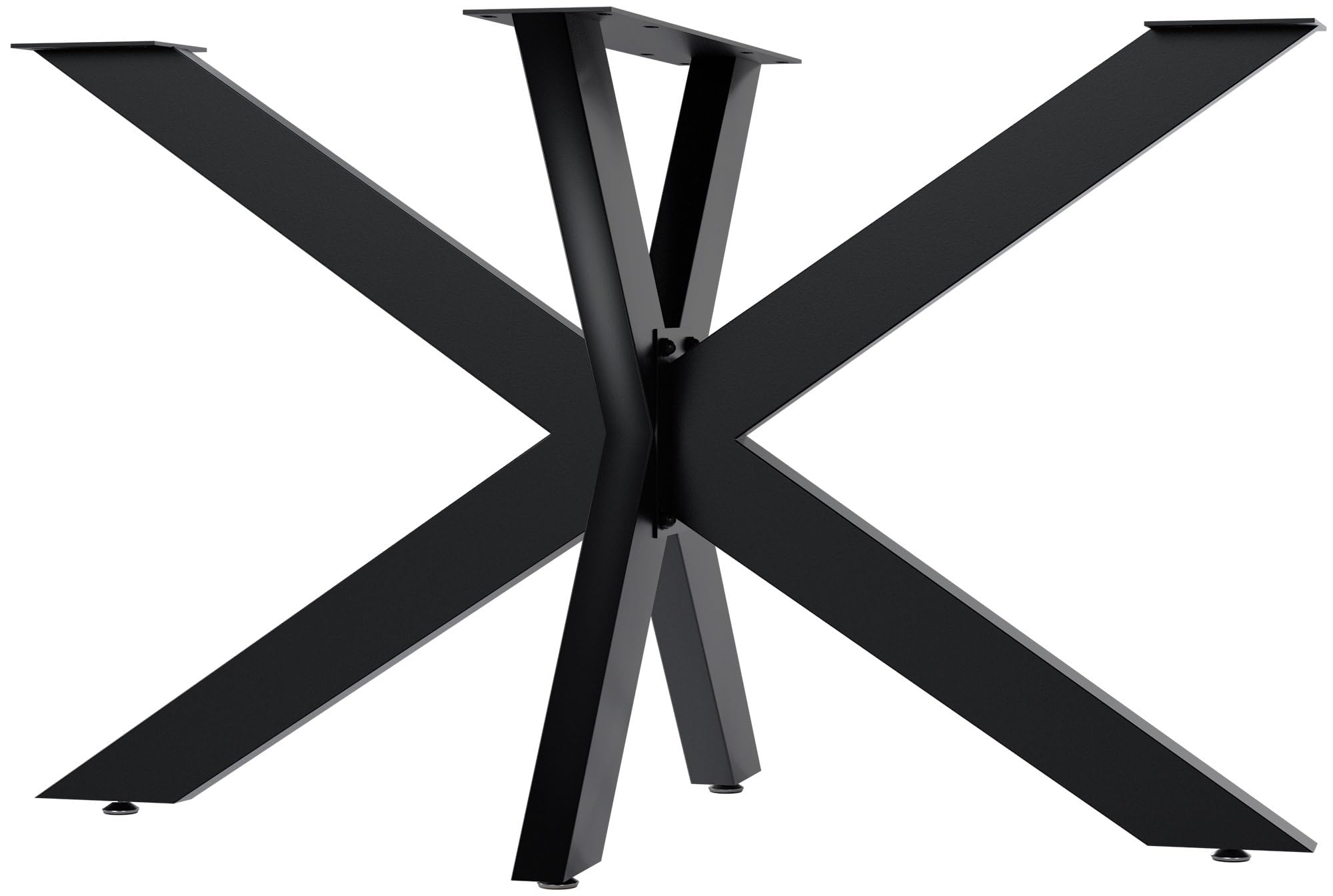 CLP Tischbeine Hardwick I Tischkufen für DIY-Tische mit Höhe 71 cm I Sternförmiges Tischgestell aus pulverbeschichtetem Stahl Farbe schwarz Größe 120x68x71 cm