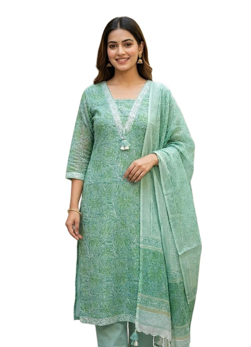 Kota Doriya Three-Piece Suit in Mint Green-picture-29