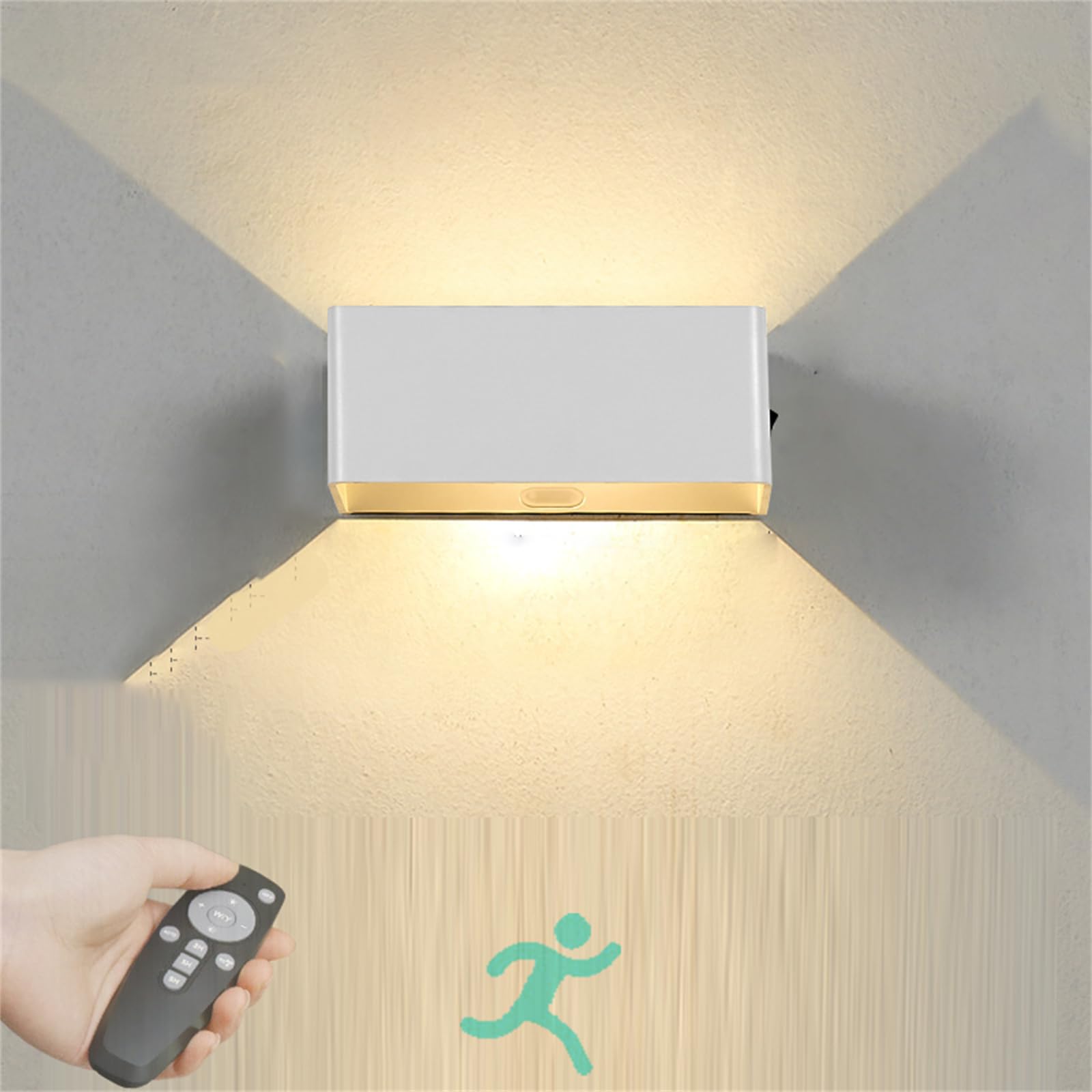 Aplique de pared con sensor de movimiento y mando a distancia para iluminar pasillos sin cables 8