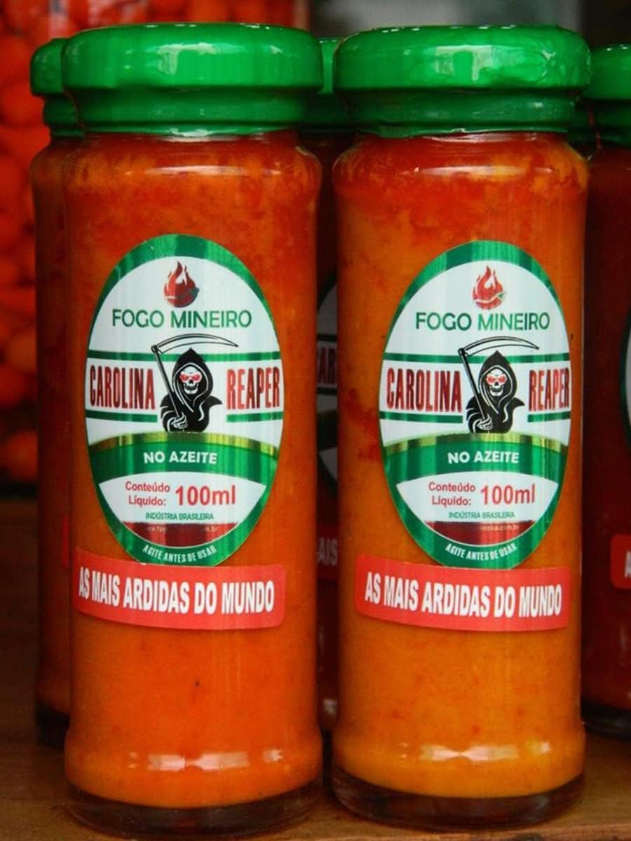Pimenta Carolina Reaper No Azeite 100ml – Fogo Mineiro Pimenta Carolina Reaper No Azeite 100ml – Fogo Mineiro