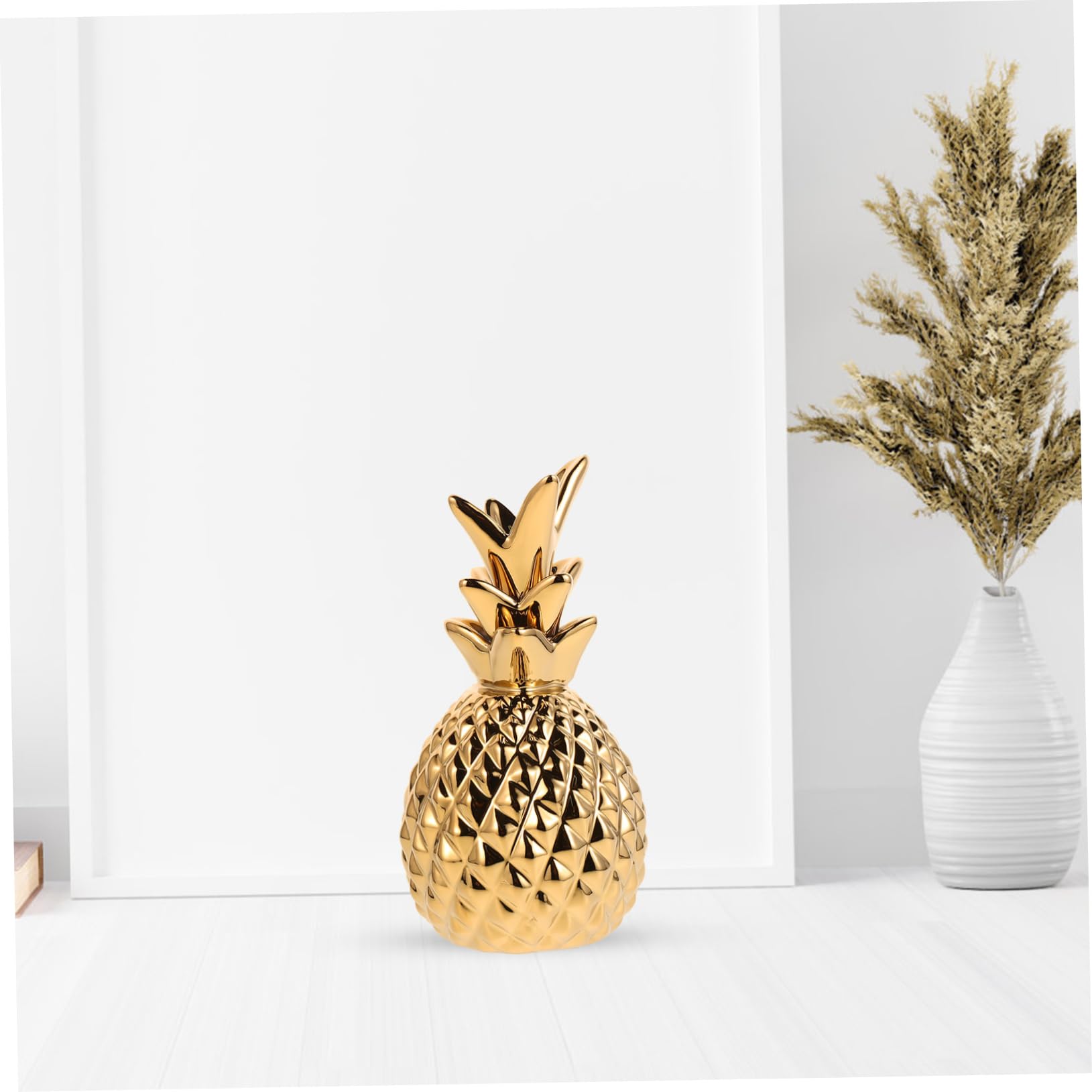 Keramik Schmuckplatte in Ananasform Gold Modern Nordisch
