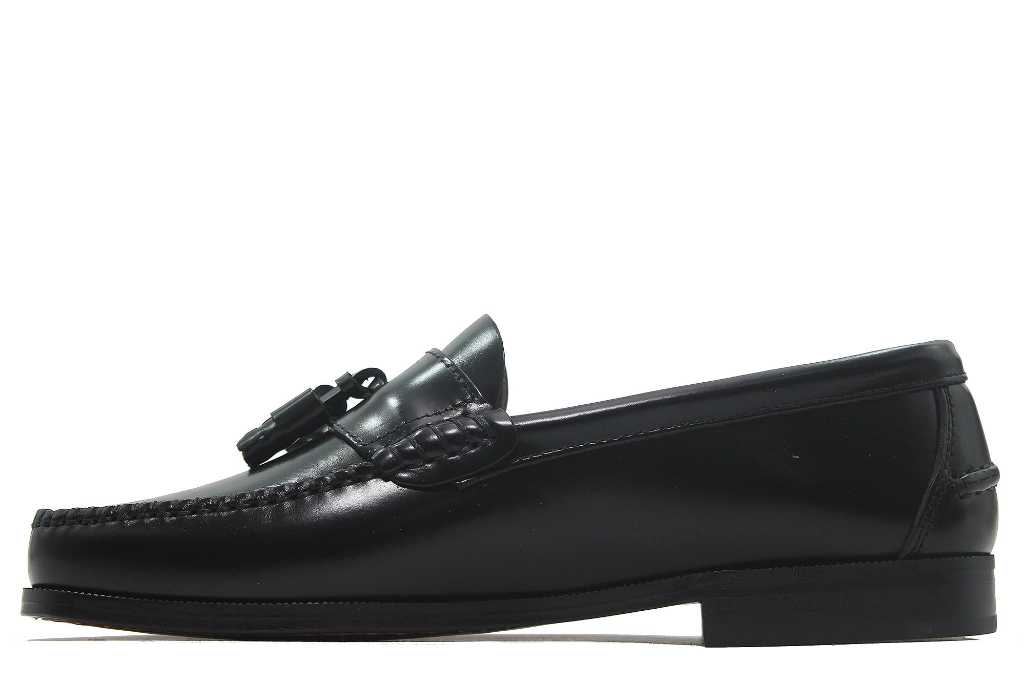 LATINO - Zapato mocasín,Castellano de Piel sin Cordones,borlas,Suela de Piel Cosida a Mano, tacón, para: Hombre