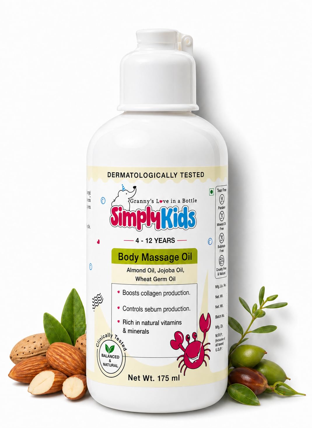 Simply Kids Body Oil for 4-12 Years | pH Balanced, Efficacy Proven | Deep Nourishment & Hydration | Protects Skin from Sun Damage & Infections | Natural Ingredients, No Harmful Chemicals | Safe for All Skin Types | 175ml-image-32