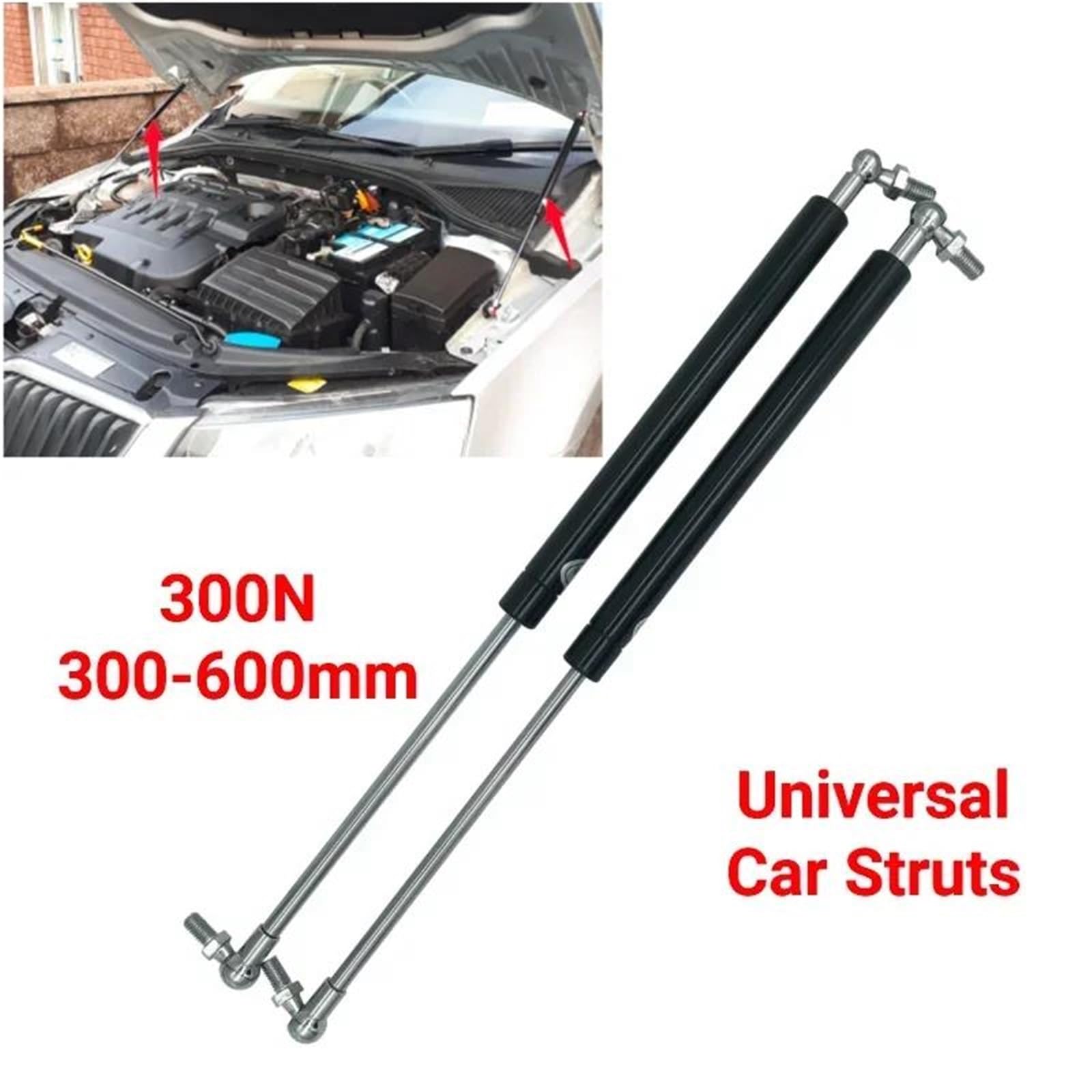 2x molla a gas con asta 300mm/350mm/400mm/450mm/500mm/550mm/600mm cerniera pieghevole 300N forza di sollevamento supporto foro distanza centrale Motore Molle a Gas(550mm)