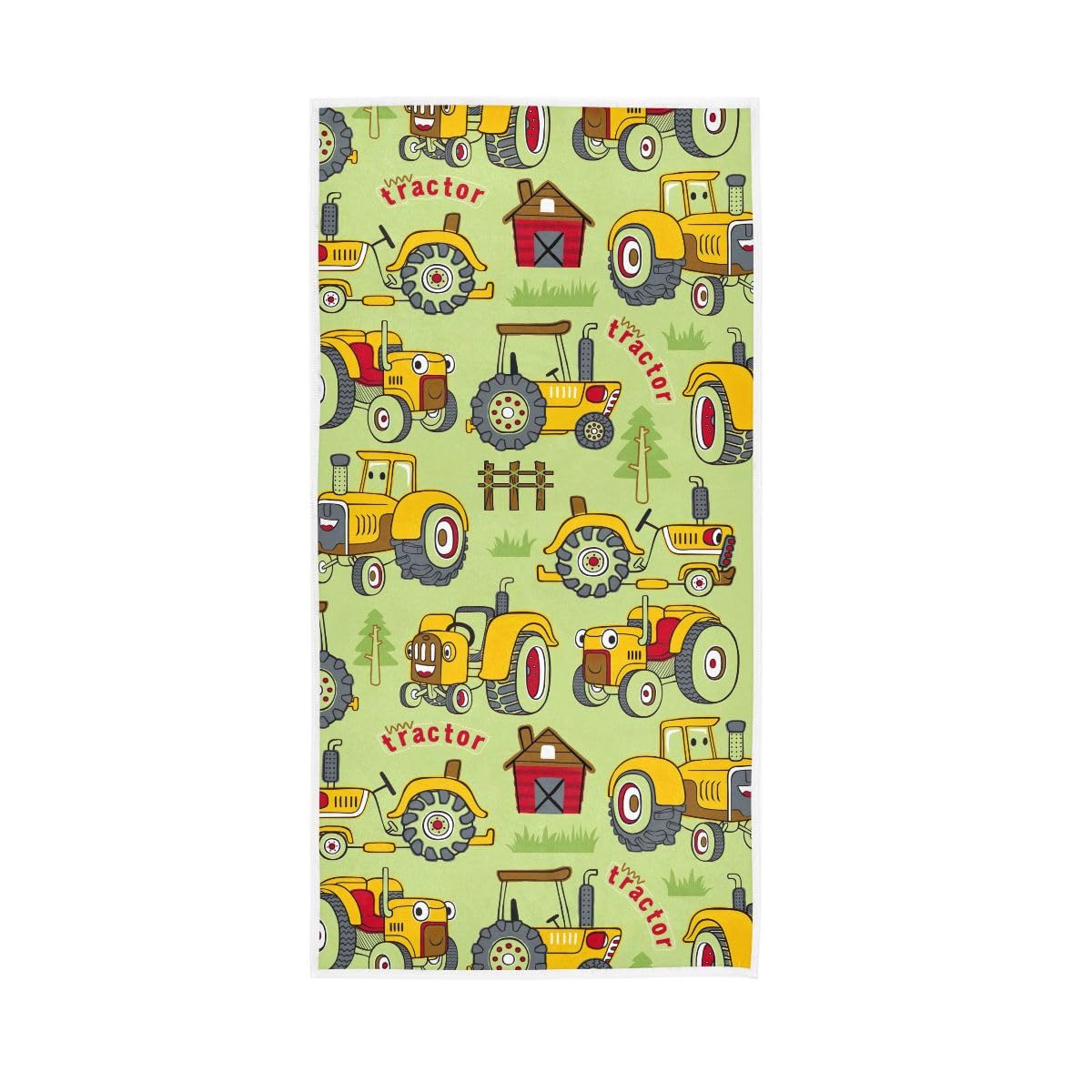 HUYGD Tractors Cartoon Hand Towels Soft Washcloths Lightweight Towels 15 x 30 Inch