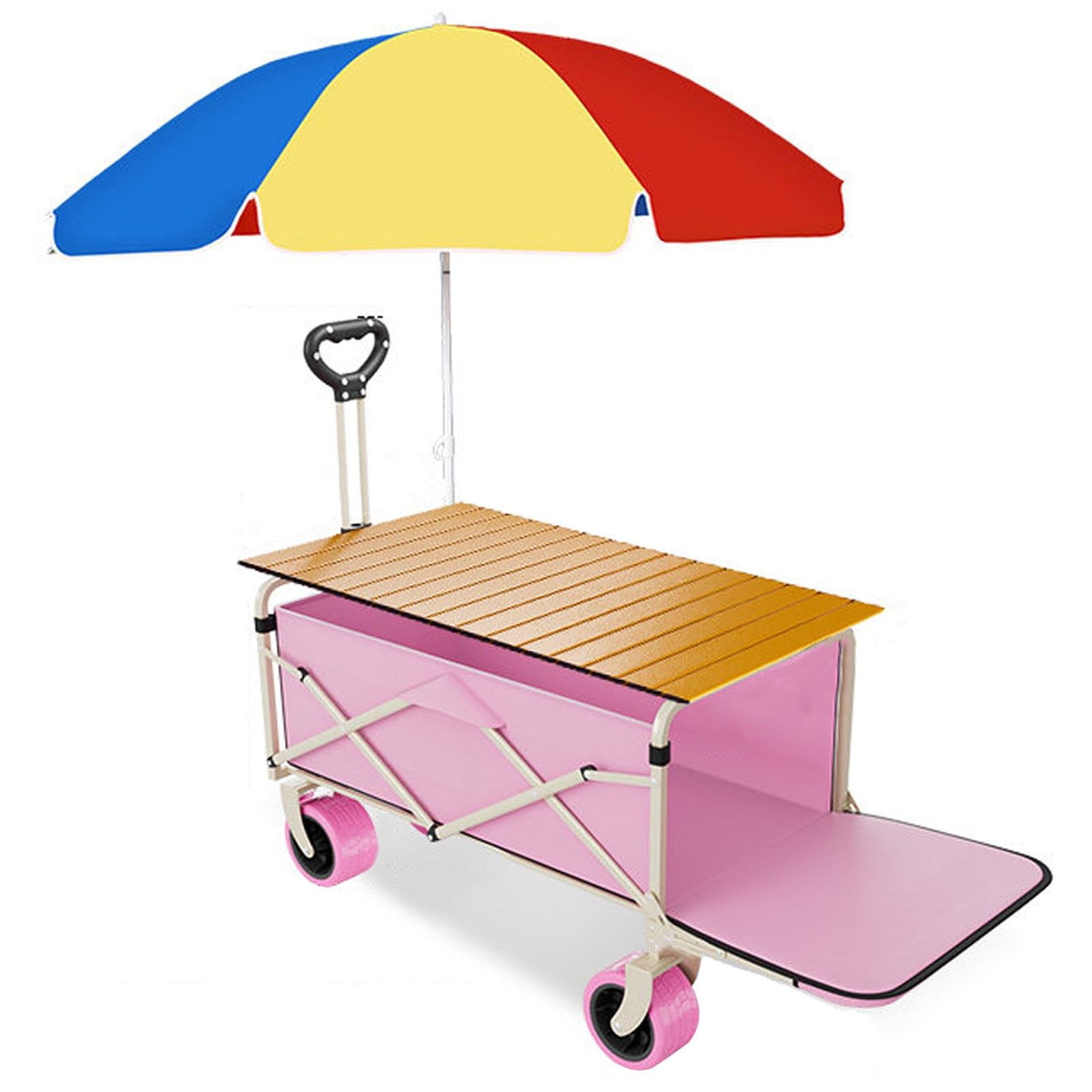 TRAGLO Mobile Outdoor Vendor Cart Foldable Street Food Display Stand Portable(Style B,86cm(33.8in))