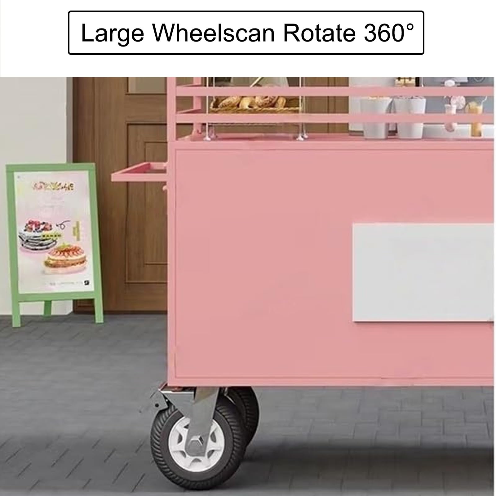 Carro de quiosco con dosel para vender alimentos para helados, aperitivos y juguetes, soporte de exhibición de 120 cm para eventos y mercados de comida callejera
