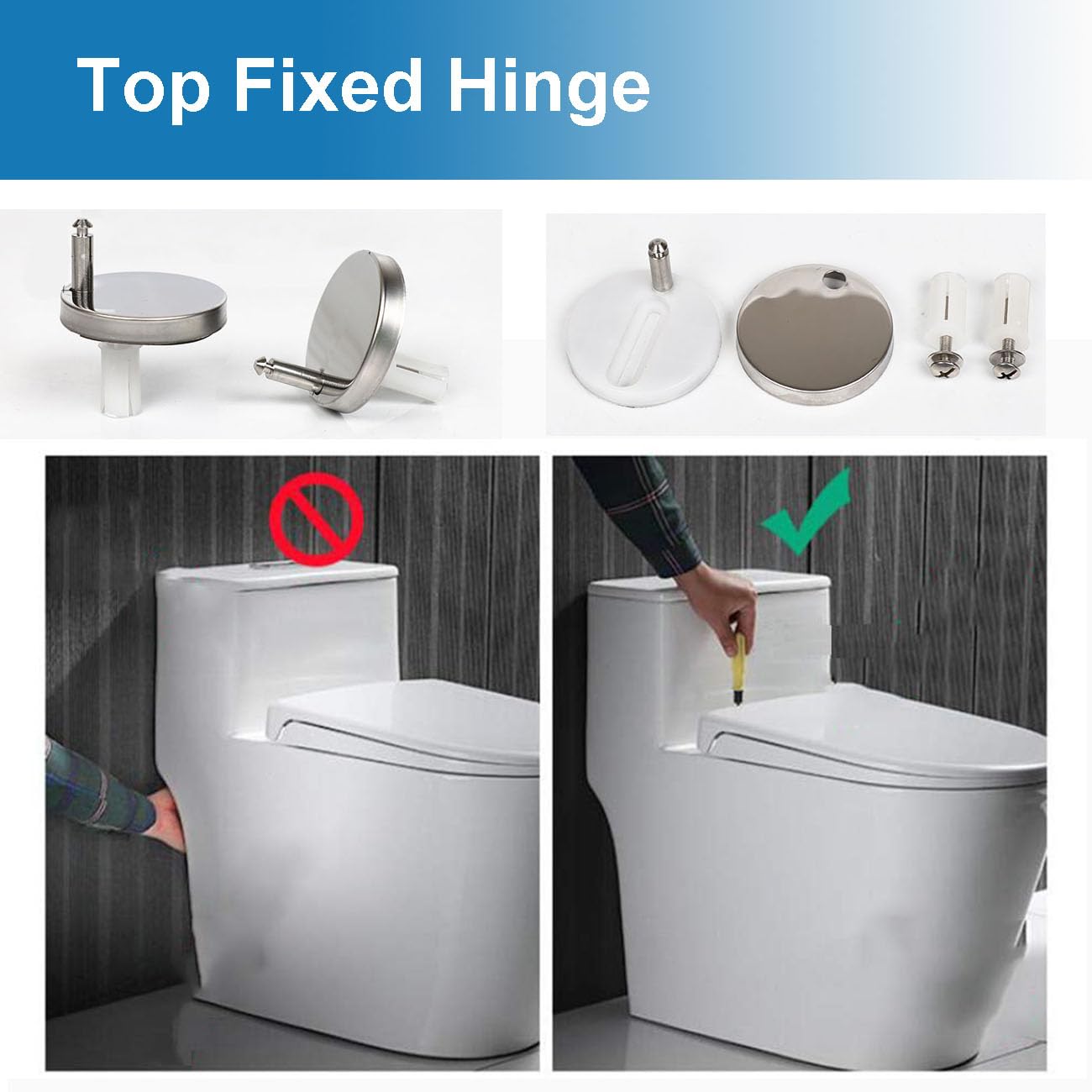 Sedile WC A Forma di D, Copriwater in Duroplast Sedile Copri WC Chiusura Ammortizzata, ASSE WC Soft Close Antibatterico ASSE Water Bianco,02C