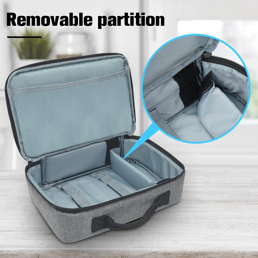 UWJXU Projector Case Travel Bag Carry Case, Portable Carrying Handbag, up to 10.6 x 7.3 x 3.2 inch Gray - Image 4 thumbnail
