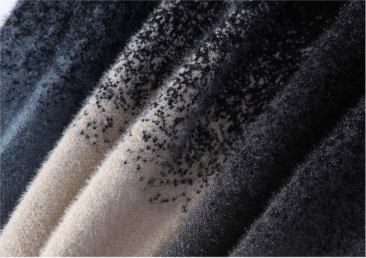 Knitted Sweater Men Solid Color Loose Casual Long Sleeve Chunky Sweater Pullover Tops3