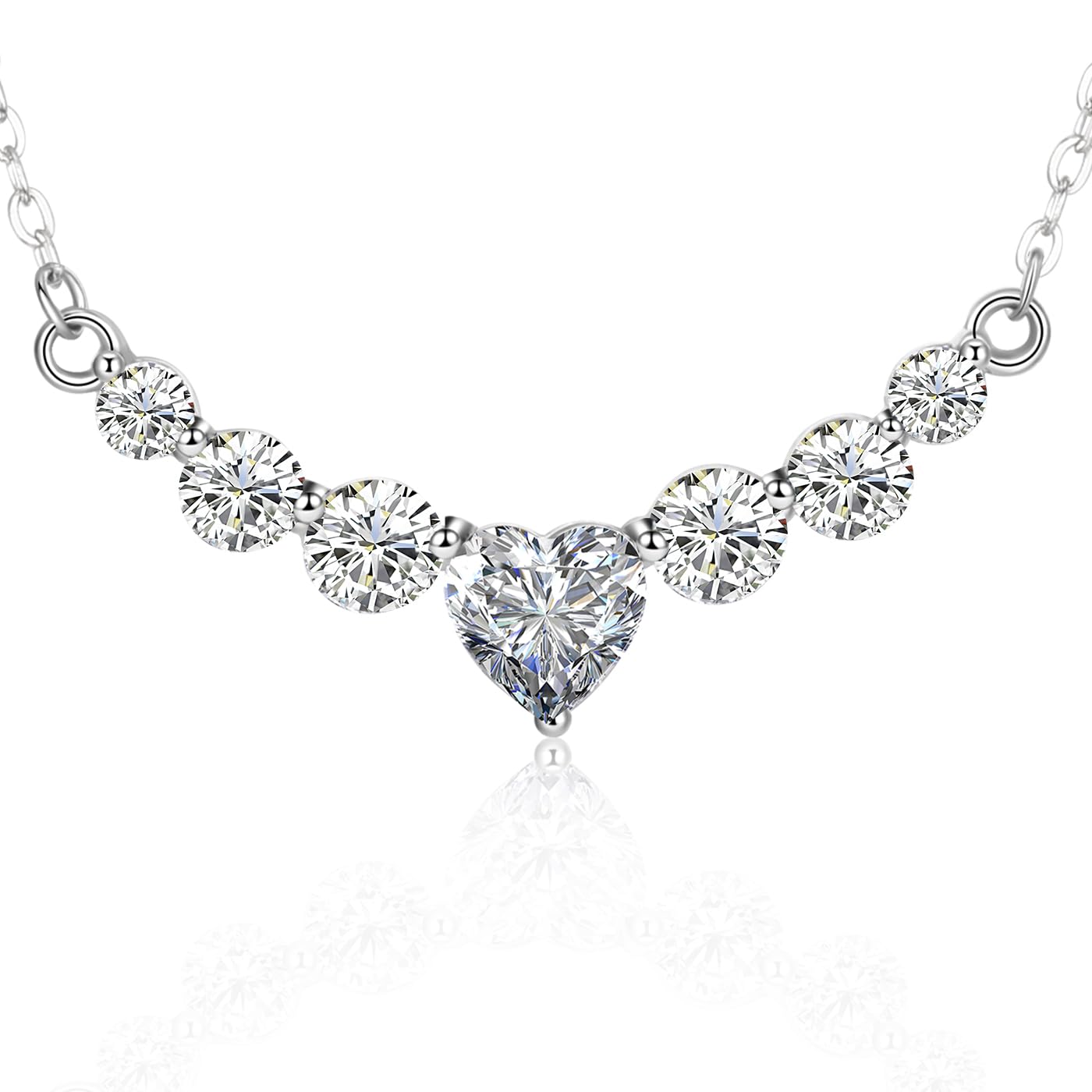 Regalos para el día de la madre para mamá, aniversario de regalo de cumpleaños para esposa, regalos de boda para mujeres, collares de corazón. Colgante de novia de moissanita. Joyería fina