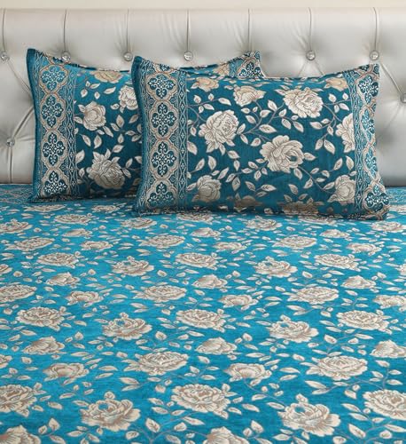 Image of Luxury Velvet Bedsheet | King Size Luxury Bed Sheet | Ultra Soft, Cozy & Warm Bedding for Bedroom | Hypoallergenic & Elegant Velvet Texture