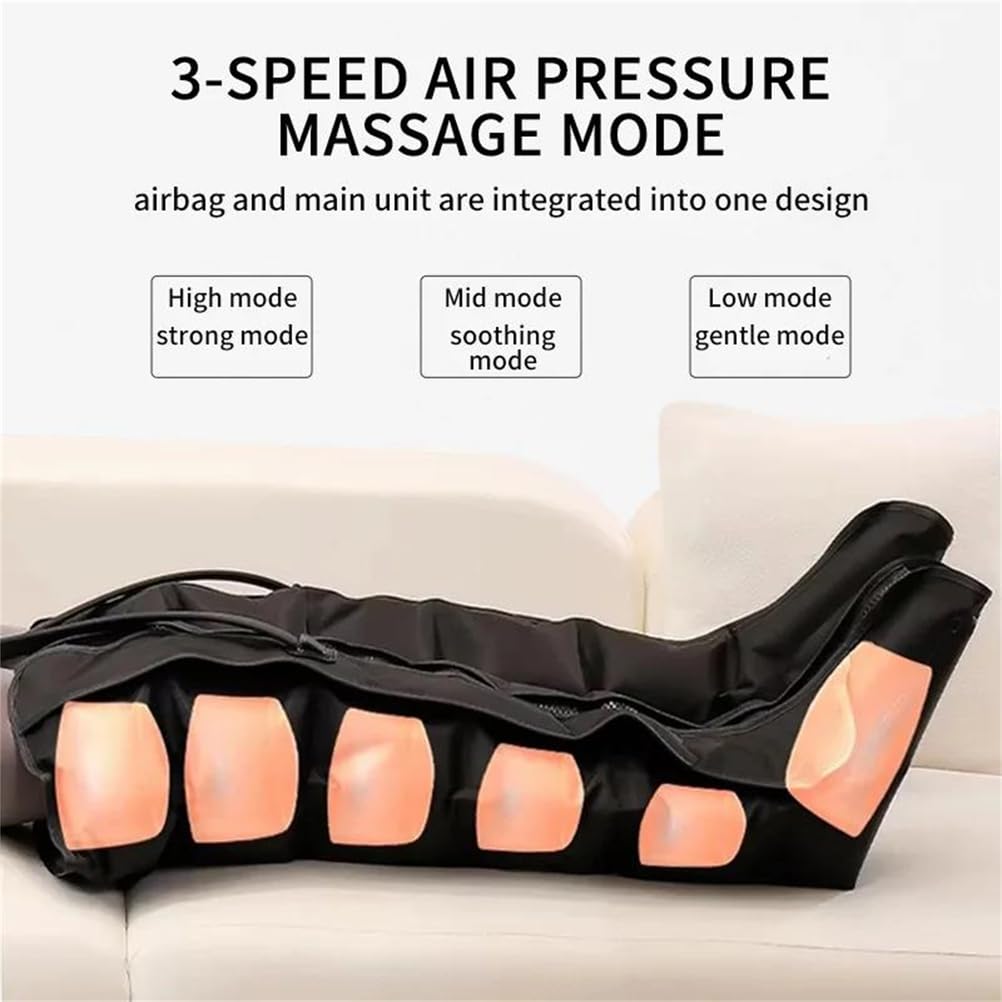 Massaggiatore avanzato per Gambe Piedi Pressione d'Aria con Telecomando - impastamento Profondo Compressione per Il rilassamento dei Polpacci 3 modalità in 1 Schermo Touch a LED