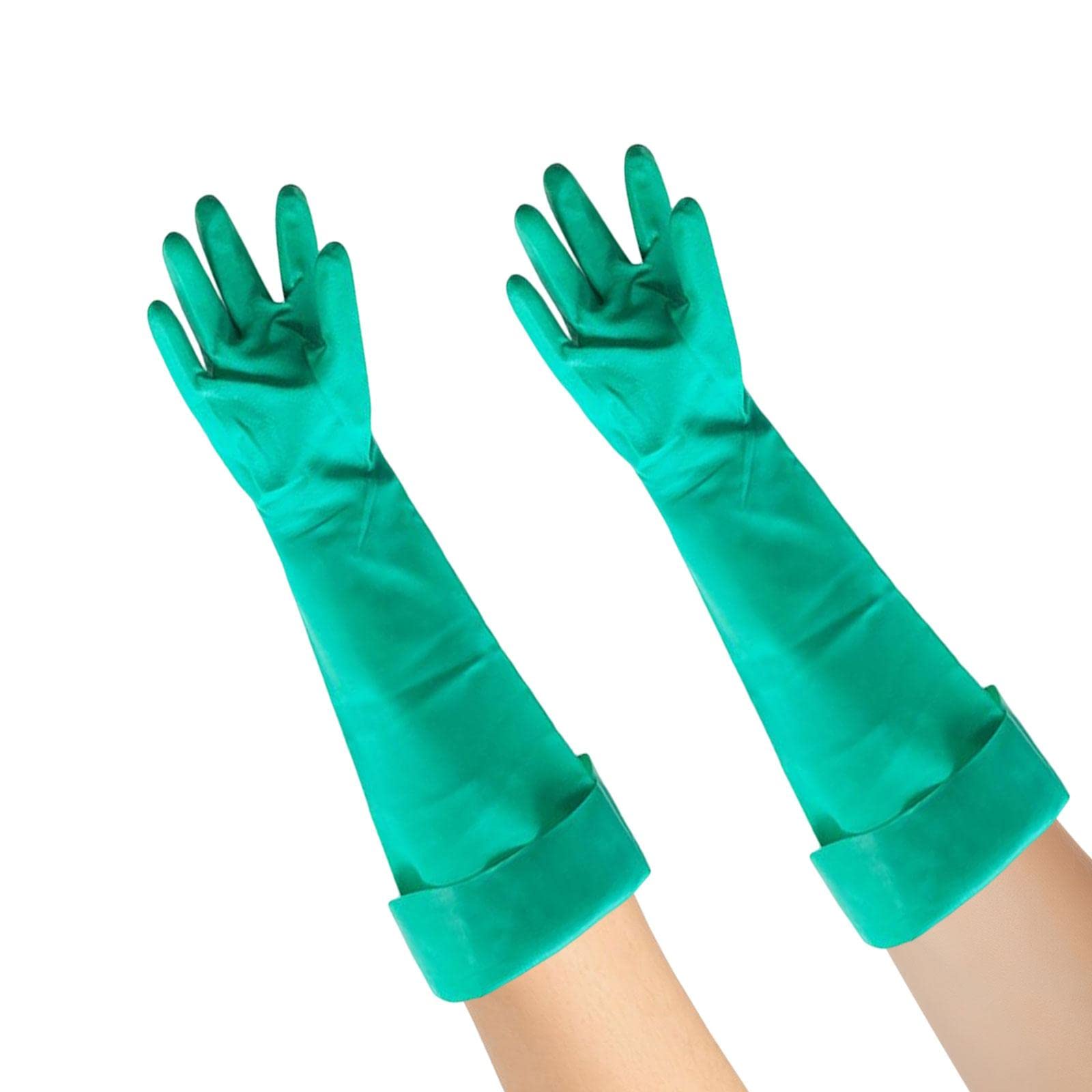 Amagogo Reinigungshandschuhe Nitrilhandschuhe Gummihandschuhe Haushaltshandschuhe Einweghandschuhe mit Robuster Beschichtung Und Strapazierfähiger Passform, 45 cm lang