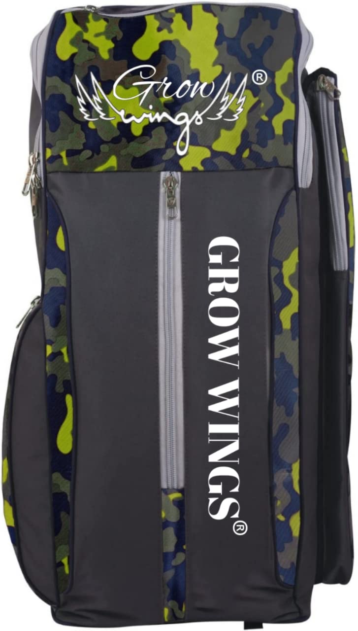 Grow wings New Cricket Kit Bag with Special Bat Holder On The Side, Duffle Kit Bag, Backpack, Full Size with Shoulder Straps and Handle for Player (Yellow) (B0D3V5Y6F7) Amazon Price History, Amazon Price Tracker
