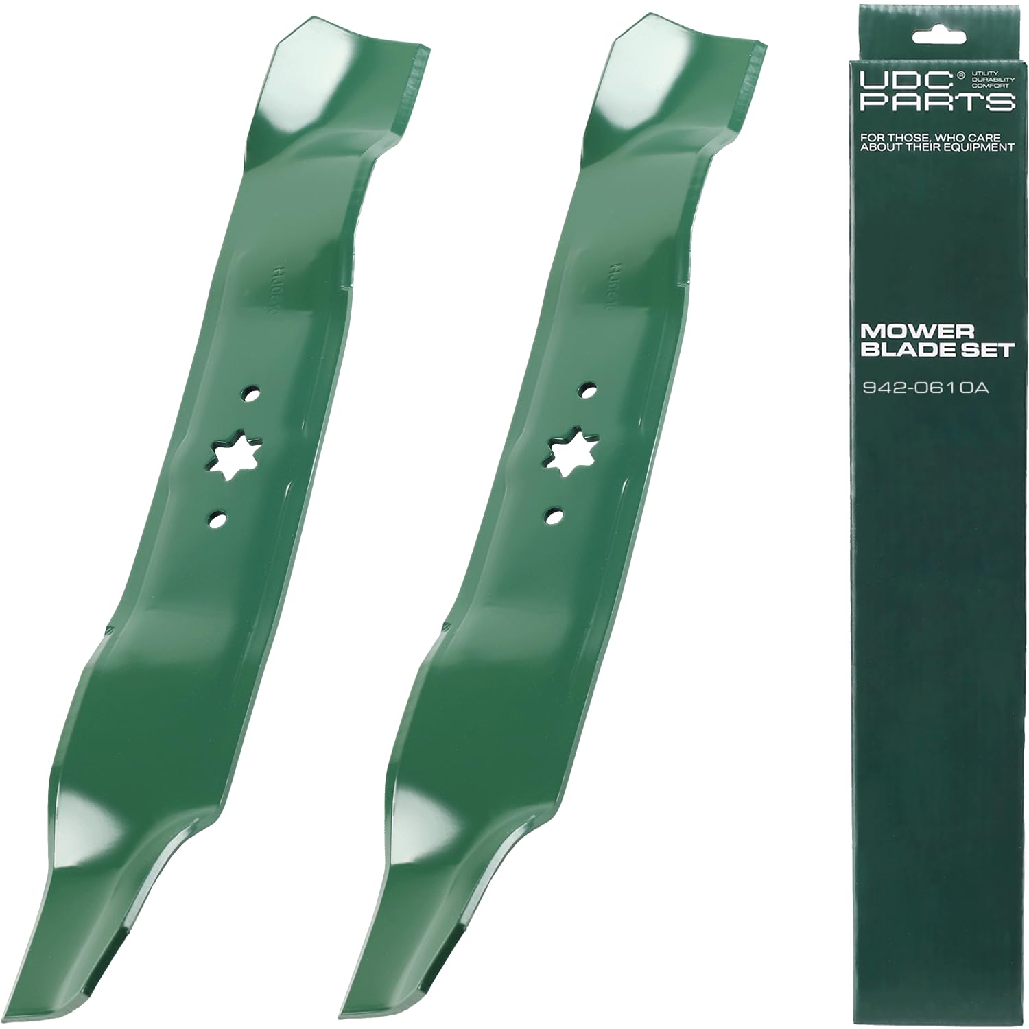 UDC Parts 942-0610A - Cuchillas de mantillo de 38 pulgadas, paquete de 2 unidades, compatible con MTD, Cub Cadet, Troy Bilt, Huskee, Craftsman sustituye al número OEM 742-0610 742-0610A 7420610
