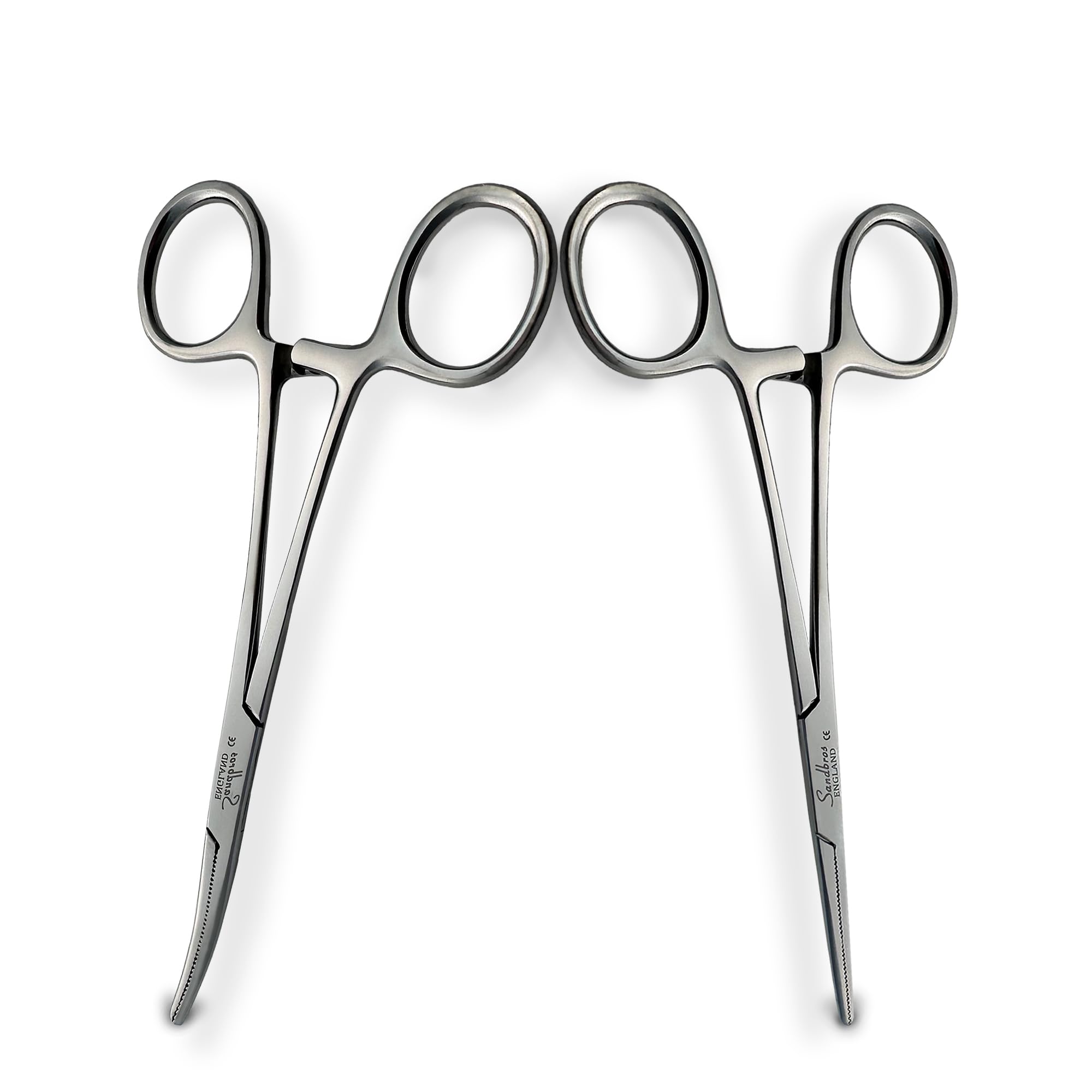 2X Hemostats Forceps, Dog Ear Hair Remover for Fish Unhooking and Jewellery Making.14cm Serrated Tip Tweezers for Dogs Ears, alligator forceps (Straight+Curved)