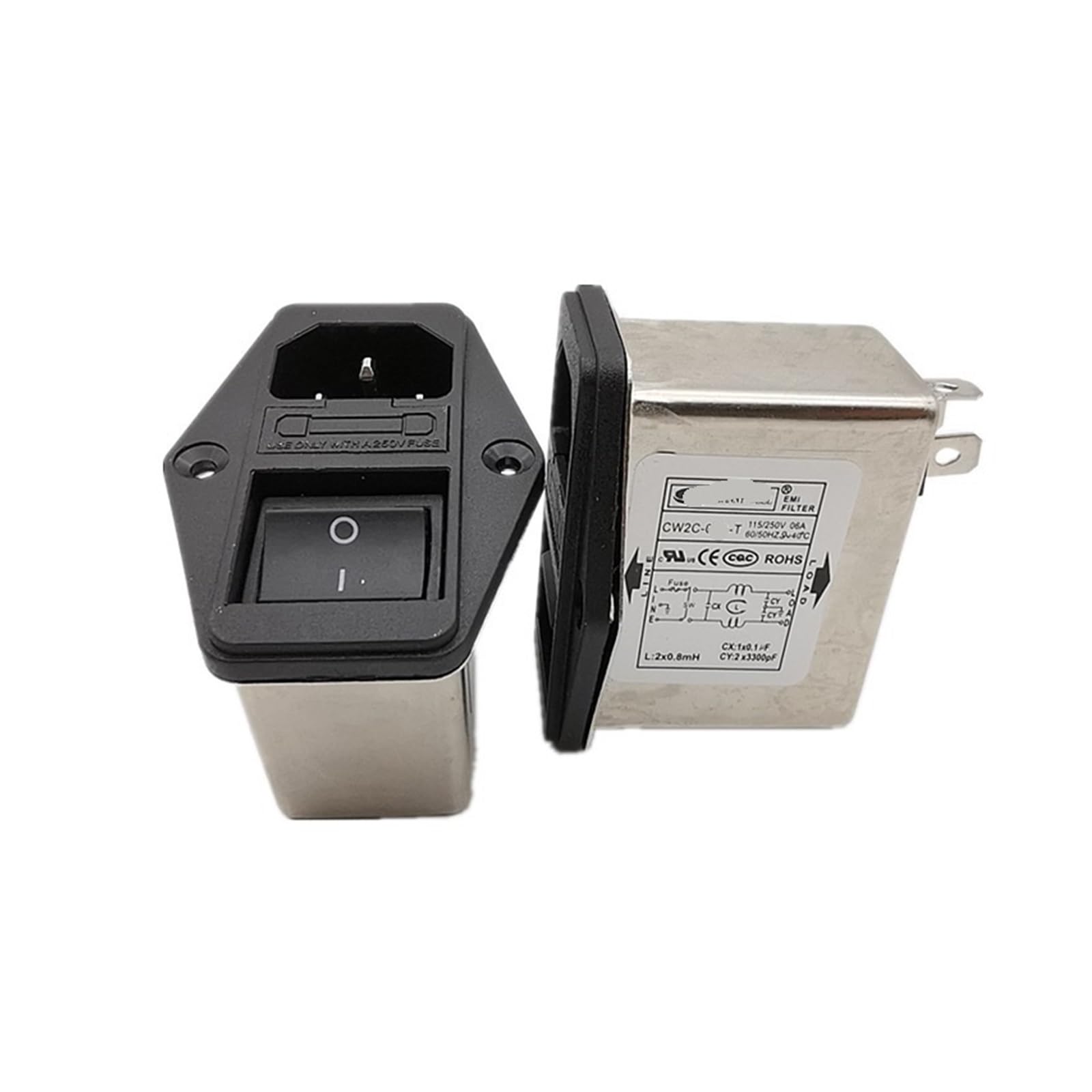 Filtre anti-interférence d'alimentation avec fusible CW2C-06A-T 3A10A