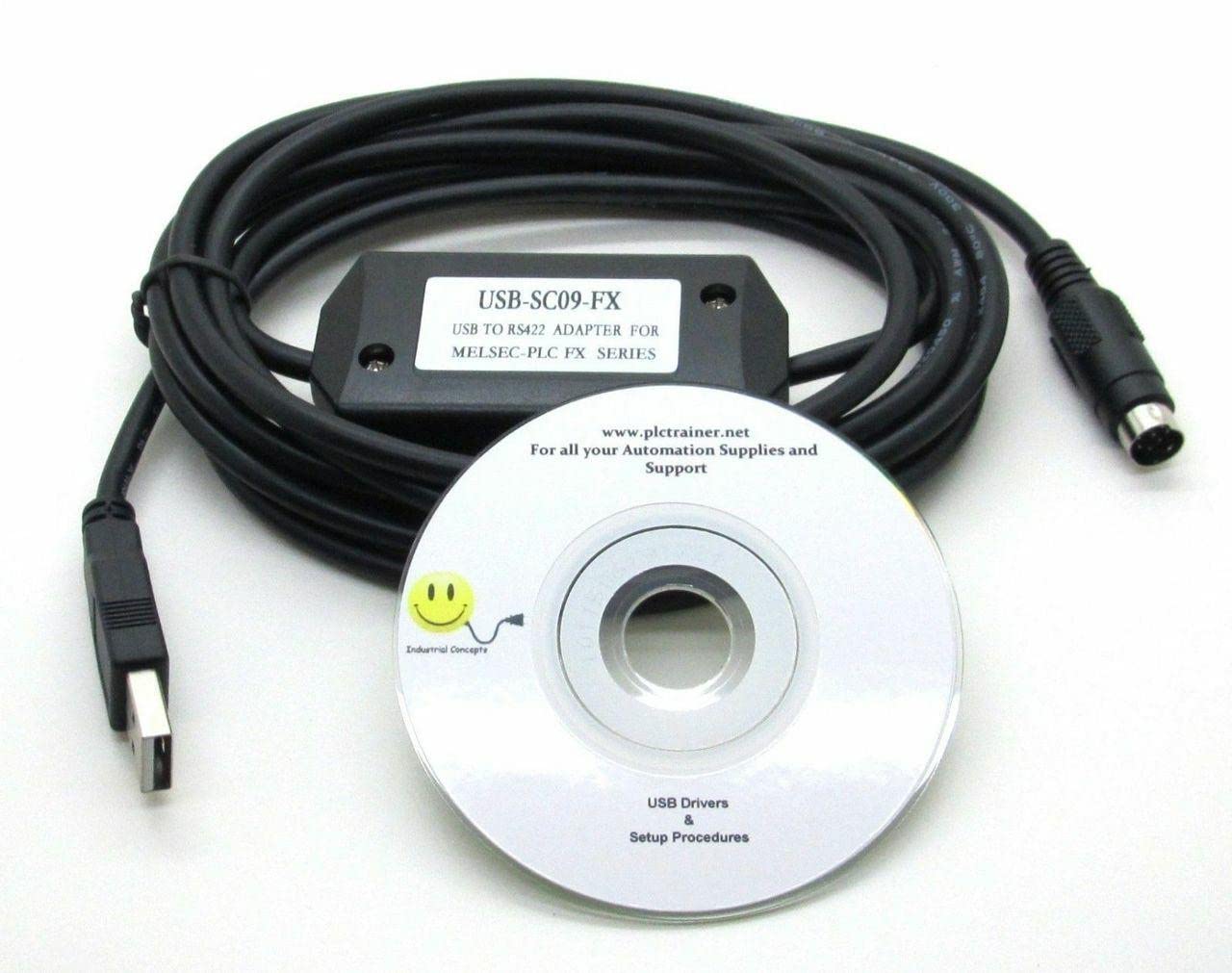 PLC Cables, Inc - Made for and Works on Mitsubishi PLC Cable USB SC09-FX MELSEC SC-09 USB-FX MELSEC PLCs Programming Cable Download/Upload