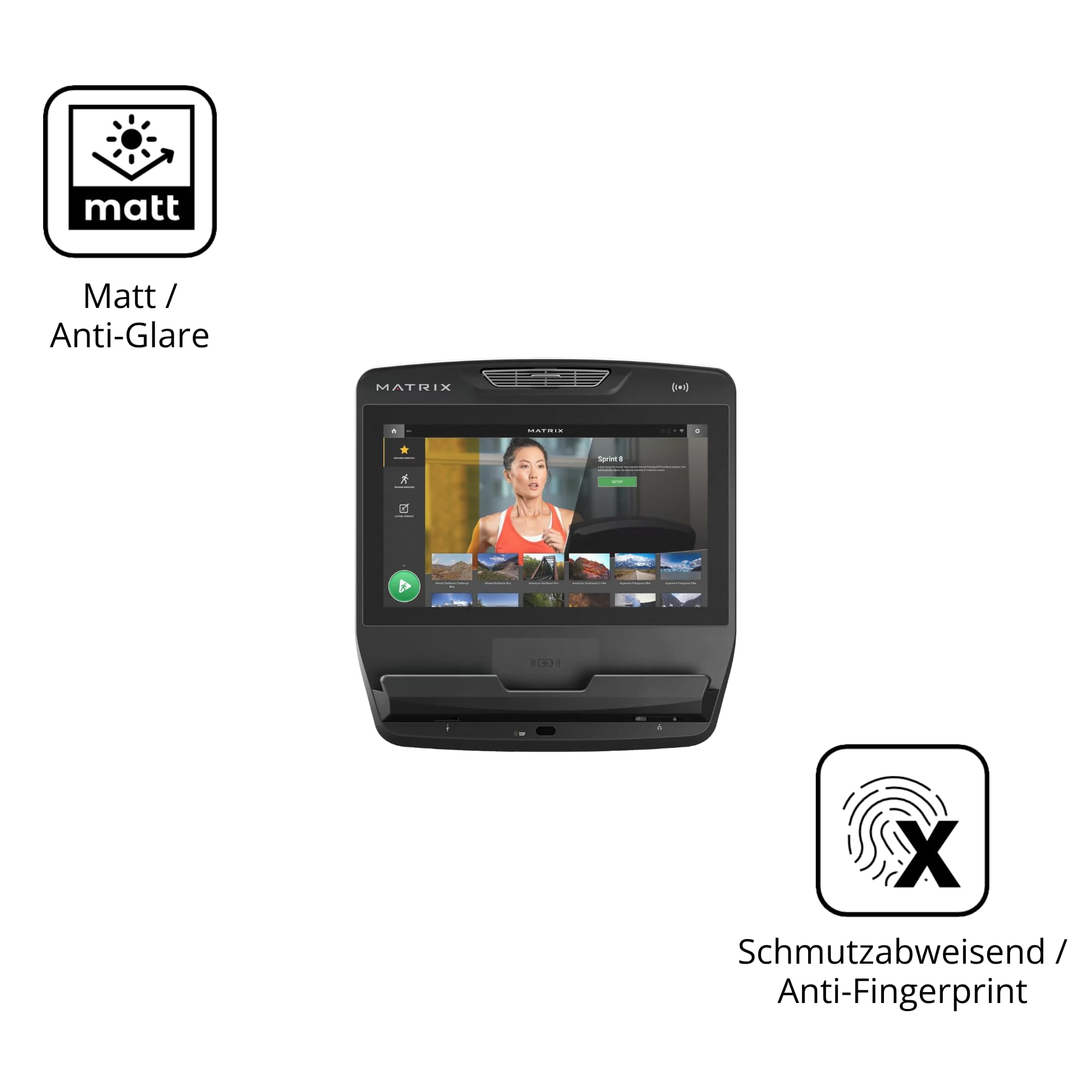 dipos 2x Pellicola Protettiva opaca per Matrix Touch XL Konsole 22 Zoll | Antiriflesso, riduce i riflessi, si adatta perfettamente, ultra sottile, antigraffio, senza bolle, anti impronte, autoadesiva