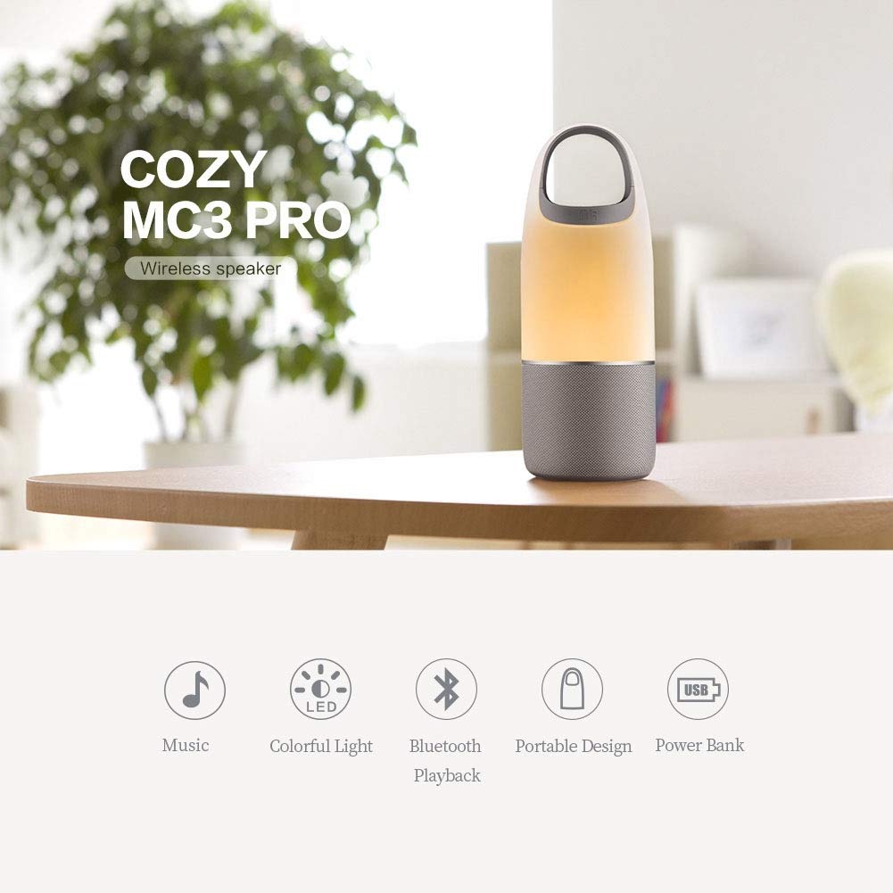 High-Tech Place Haut-Parleur de Bouteille sans Fil Bluetooth sans Fil V4.2 MC3 Pro avec Banque de Puissance de 3600mAh et lumière colorée de LED