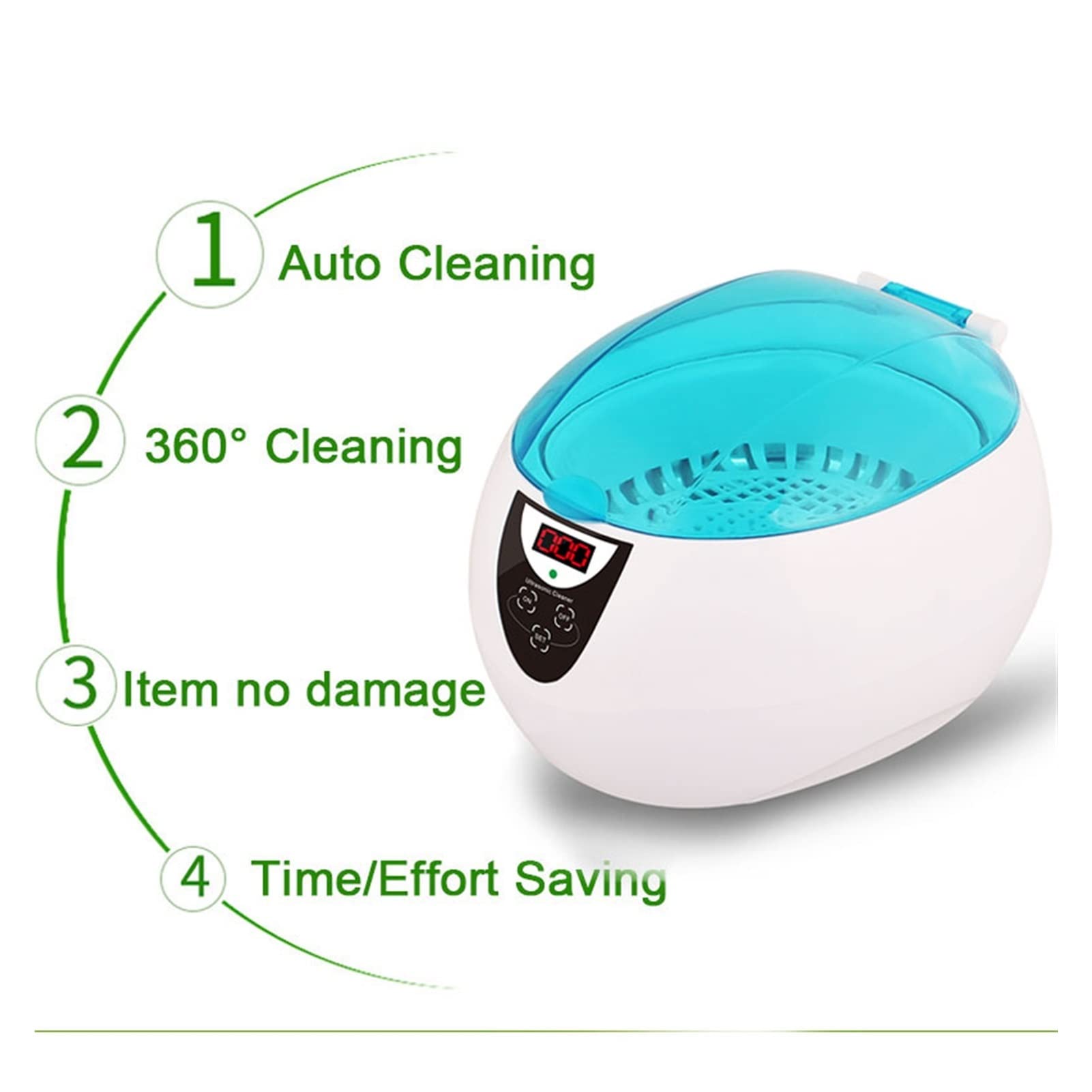 Dispositivo per la Pulizia ad ultrasuoni 75 0 ml CHILTRI Completa di CHIUCHI PROFFIESIONE Completo CASA 5 Timer OGCHI Orologi Denture Chiave DAZIONE PULIZIONE PROFAZIONE