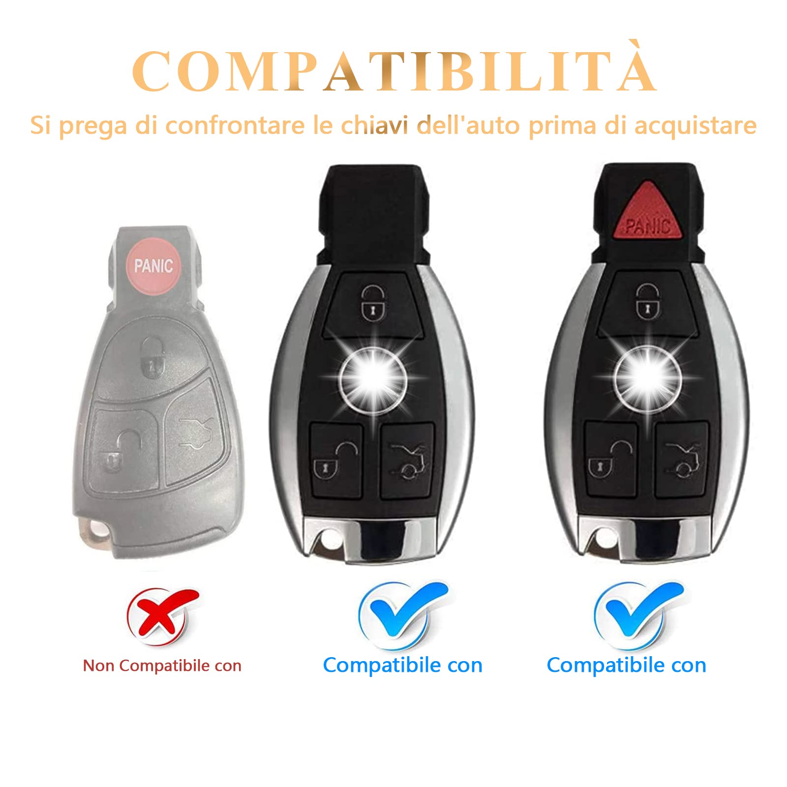 Gancio Per Chiavi Mercedes Benz In Acciaio Inox, Portachiavi Mercedes Benz Origi - Foto 9