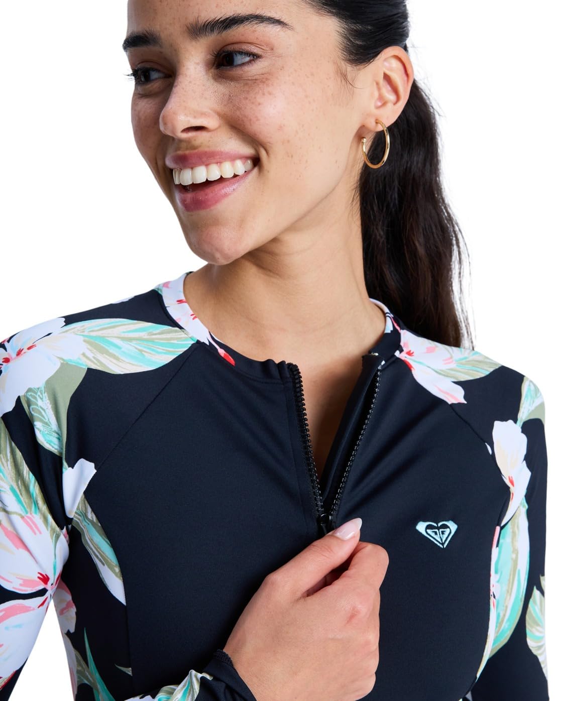 Roxy Damen Ls Zip Lycra Rash-Guard-Shirt (1er Pack)