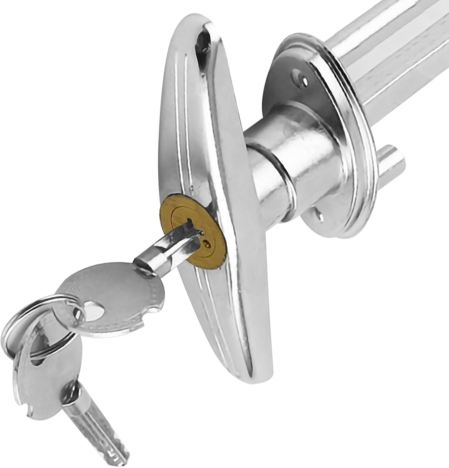 1 Set Garage Door Lock T Handle Universal Replacement Hardware Locking for Manual Open with 4 Keys Garage Door Emergency Release Lock Kit