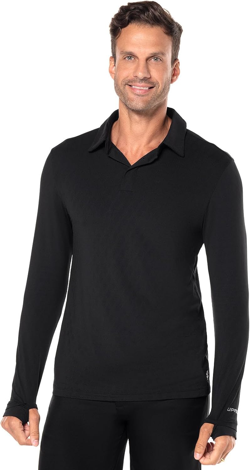 Men's Golf Long Sleeve Polo - UPF 50+ Sun Protection - Arobello