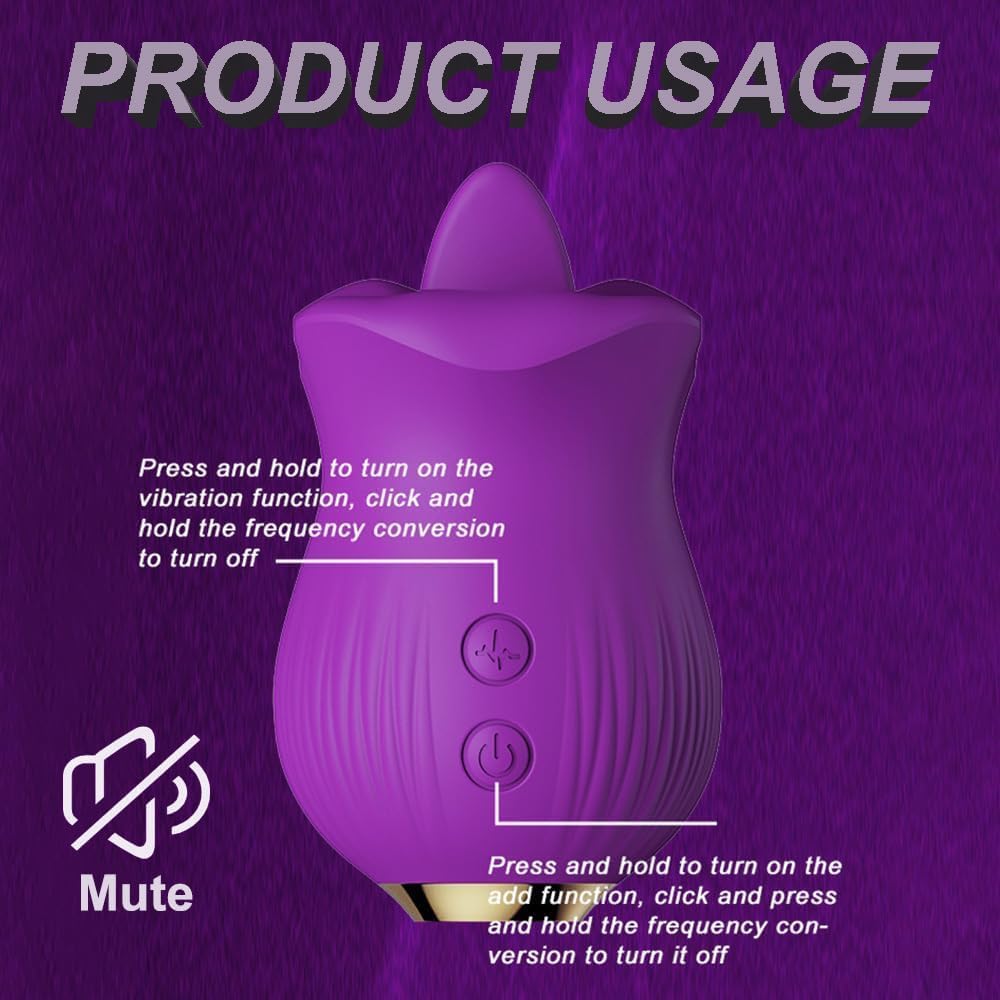 Vibrateirse for Women Today Adult, Rose Viboatorr with Tongue, Women Viboators Toys Powerful 2025 Enhanced Rose Vibratoer Stimulator 10 Speed for Womens 25J9466
