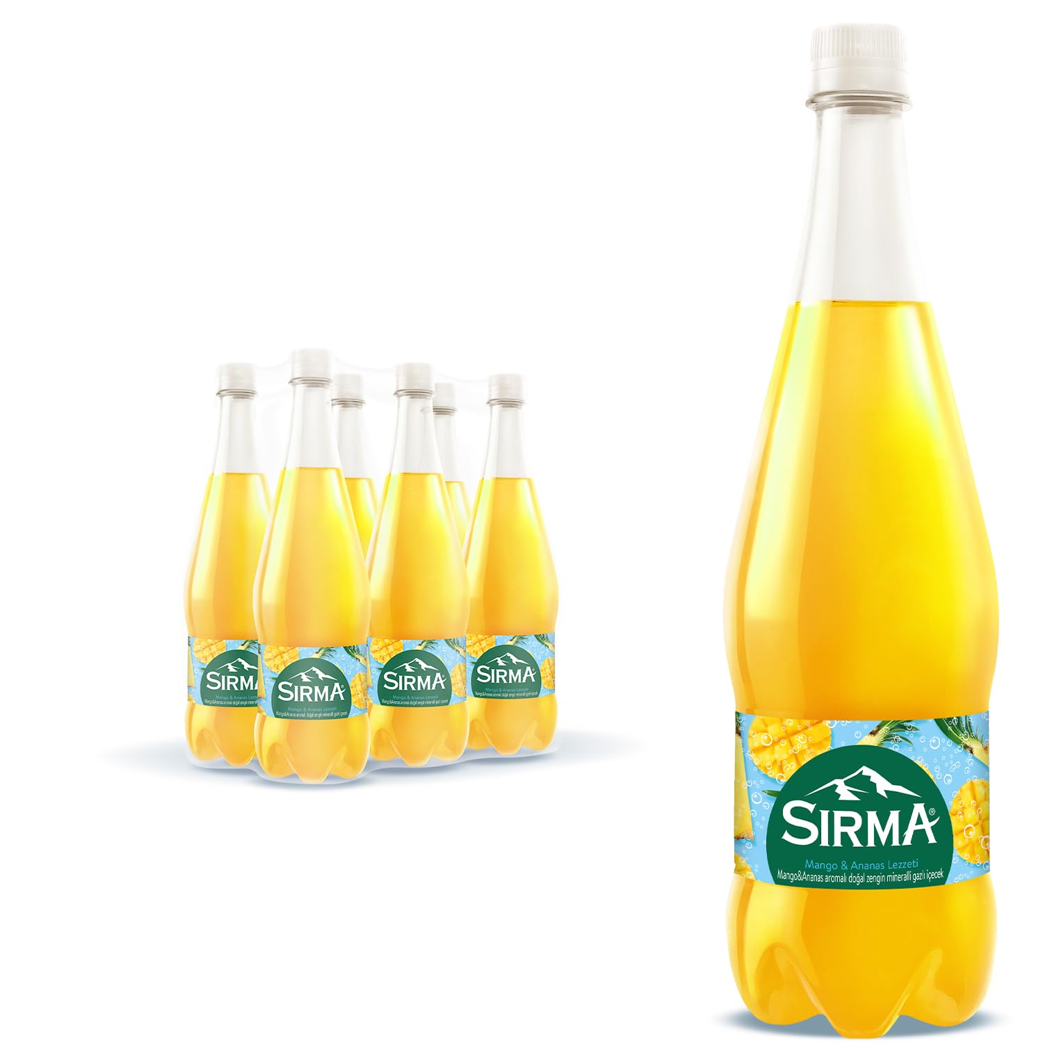 Sırma Mango & Ananas Aromalı C Vitaminli Maden Suyu 1L x 6