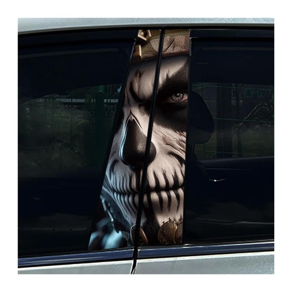 Body Parts 1Set Skeleton Skulls Gentleman Car Center Pillar Sticker B Pillar Protective Film Decoration(C)