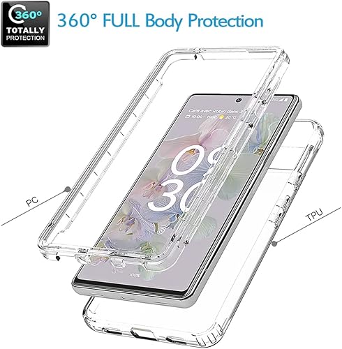 Miniatura 10 de Tothedu Funda de teléfono para Pixel 6A, (no compatible con Pixel 6), GX7AS con protector de pantalla de vidrio templado, bonito patrón de mandala