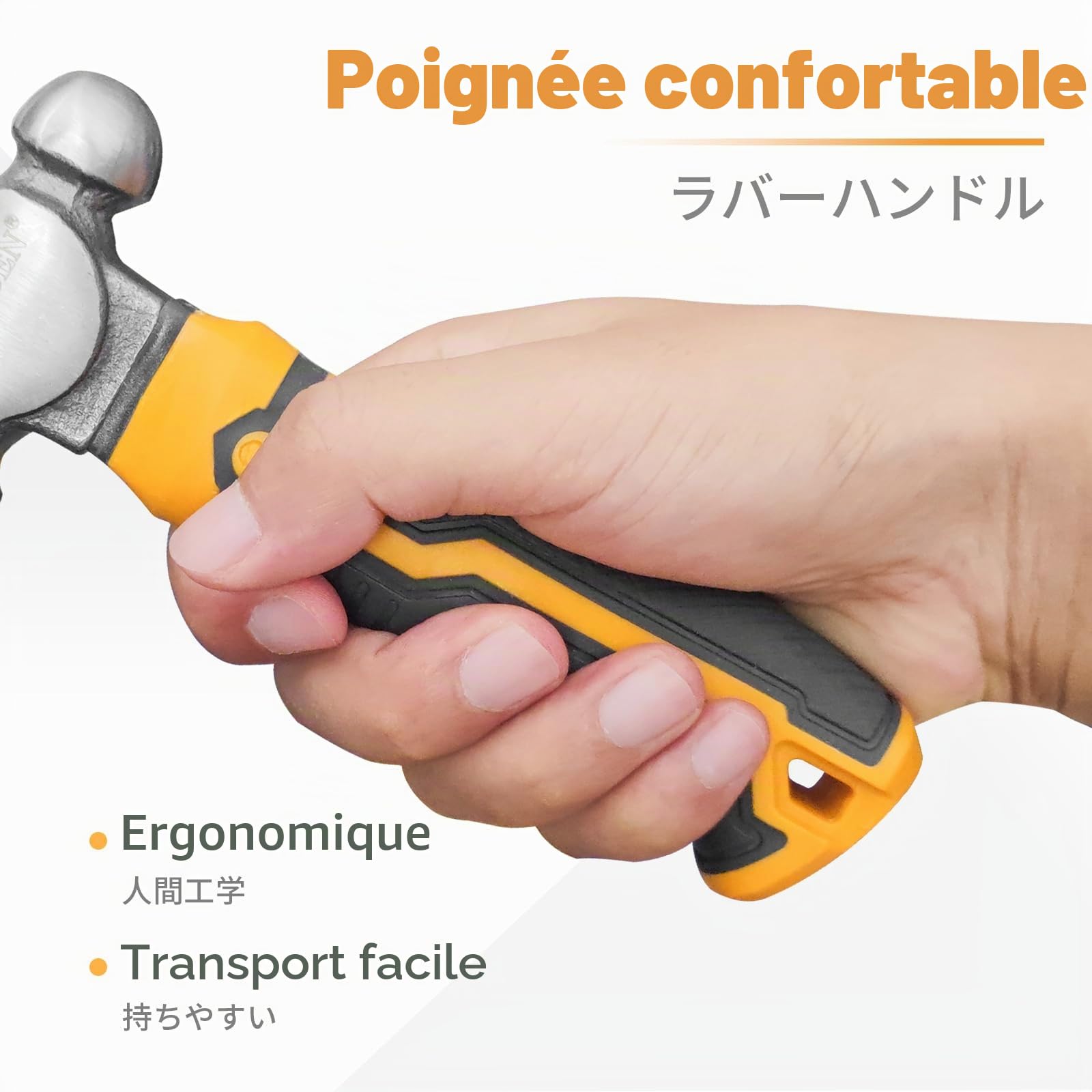 BOOSDEN Marteau à panne sphérique 425g, acier forgé | Poignée antidérapante, outil pour métaux et fabrication bijoux