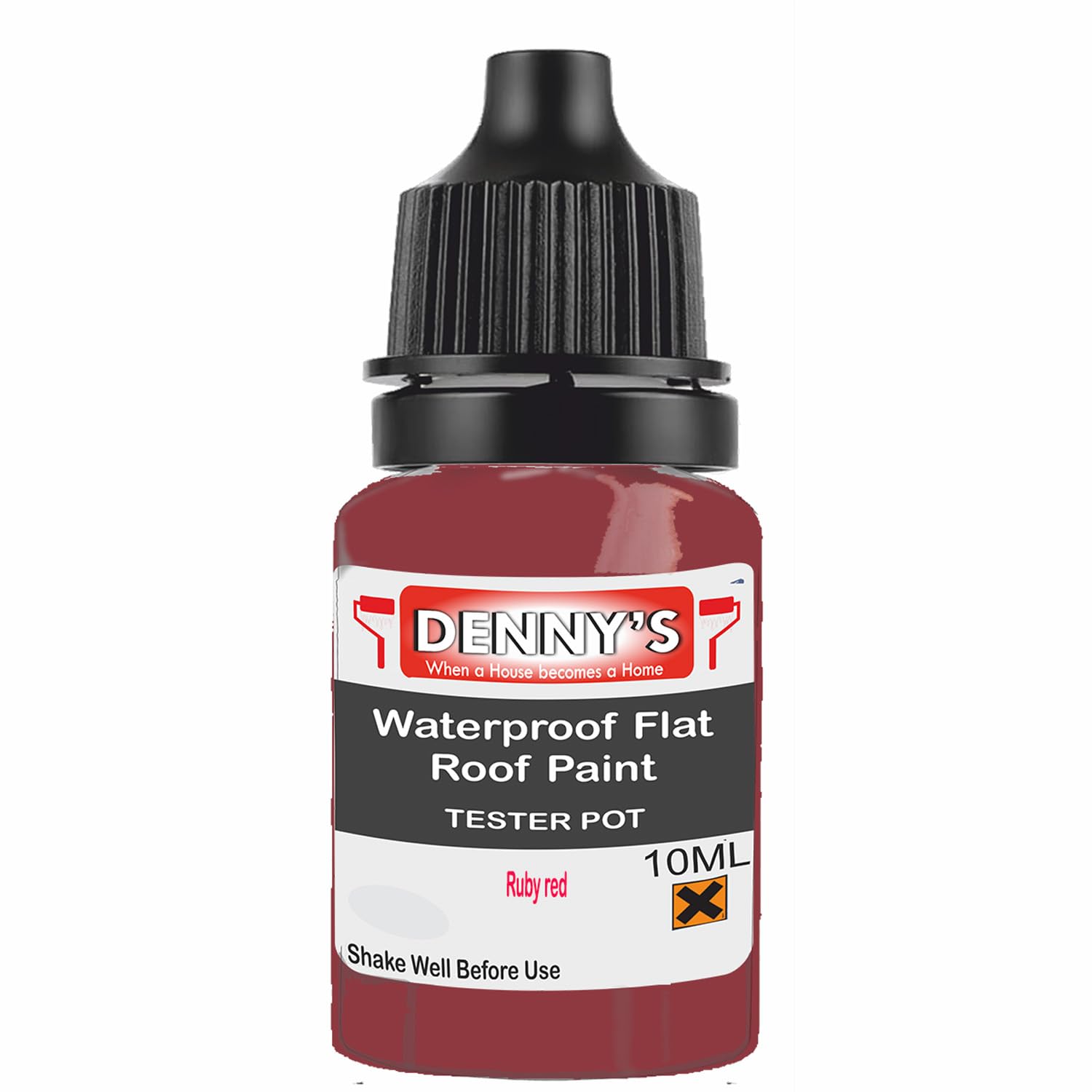 SCOOBYS PAINTS BACK IN THE MIX Chlorinated Rubber Flat Roof Paint – Waterproof Roof Sealer & Leak Repair Coating, Quick Drying, High Adhesion (Ruby red, 10ML Tester Bottle)