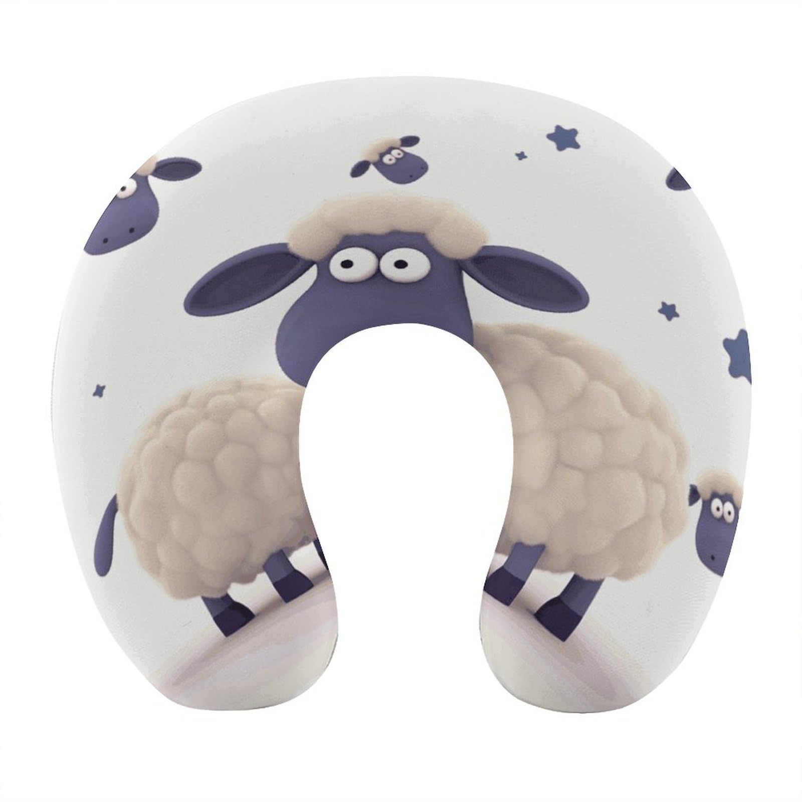 Adfgyerh Style Sheep U-Shaped Pillow，Memory Foam Pillow Core，Cushion ，Provide Neck Support ，Travel Pillow，Suitable For Airplanes, Cars, Homes, And Offices.
