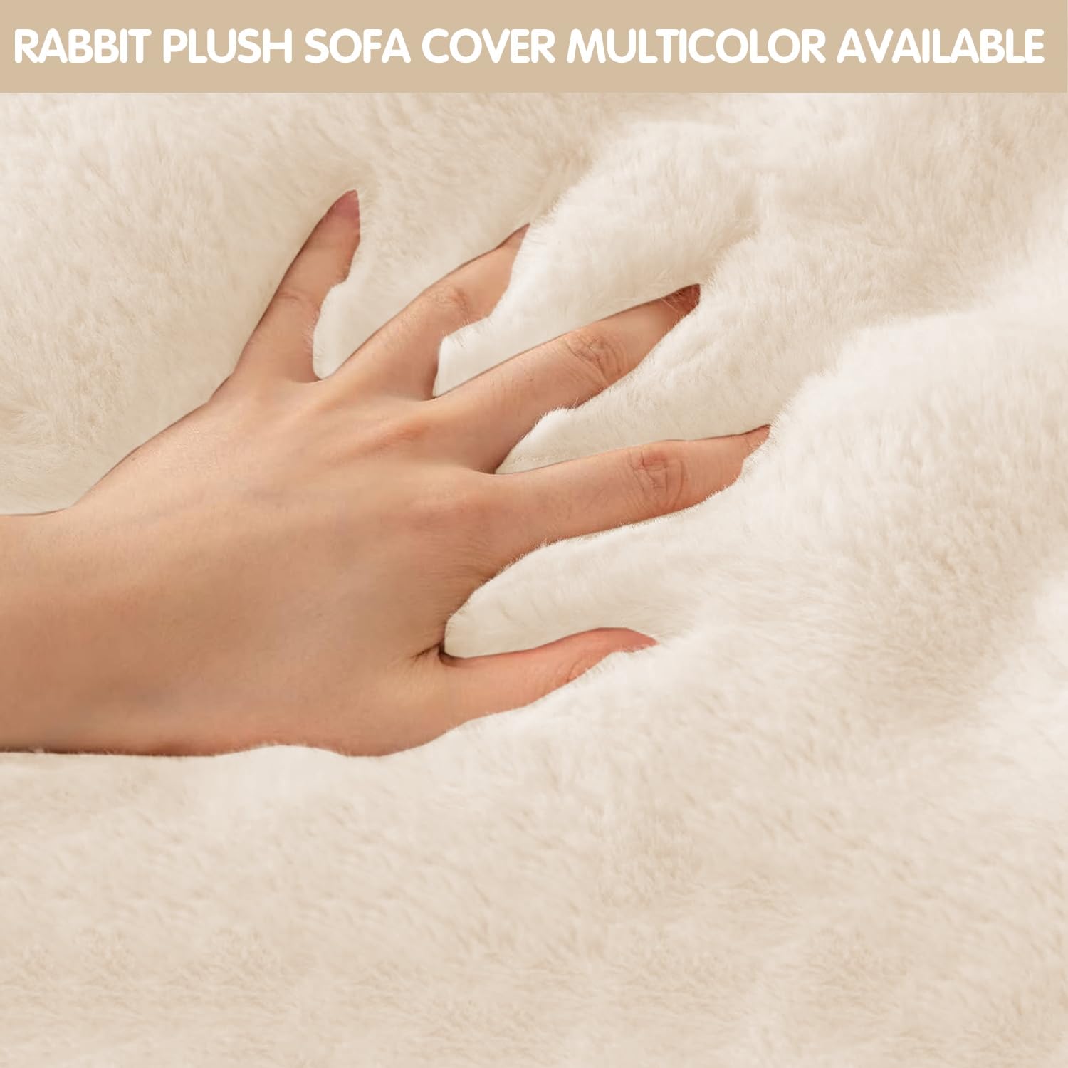 Thick Rabbit Plush Sofa Covers 1 2 3 Seater, Non-Slip Sofa Slipcovers for Corner L Shape Funny Fuzzy Sofa Cover - Image 4