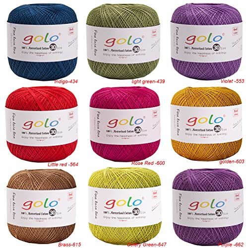 Image of golo Crochet Thread Size 30 Yarn for Hand Knitting Celery Green-647
