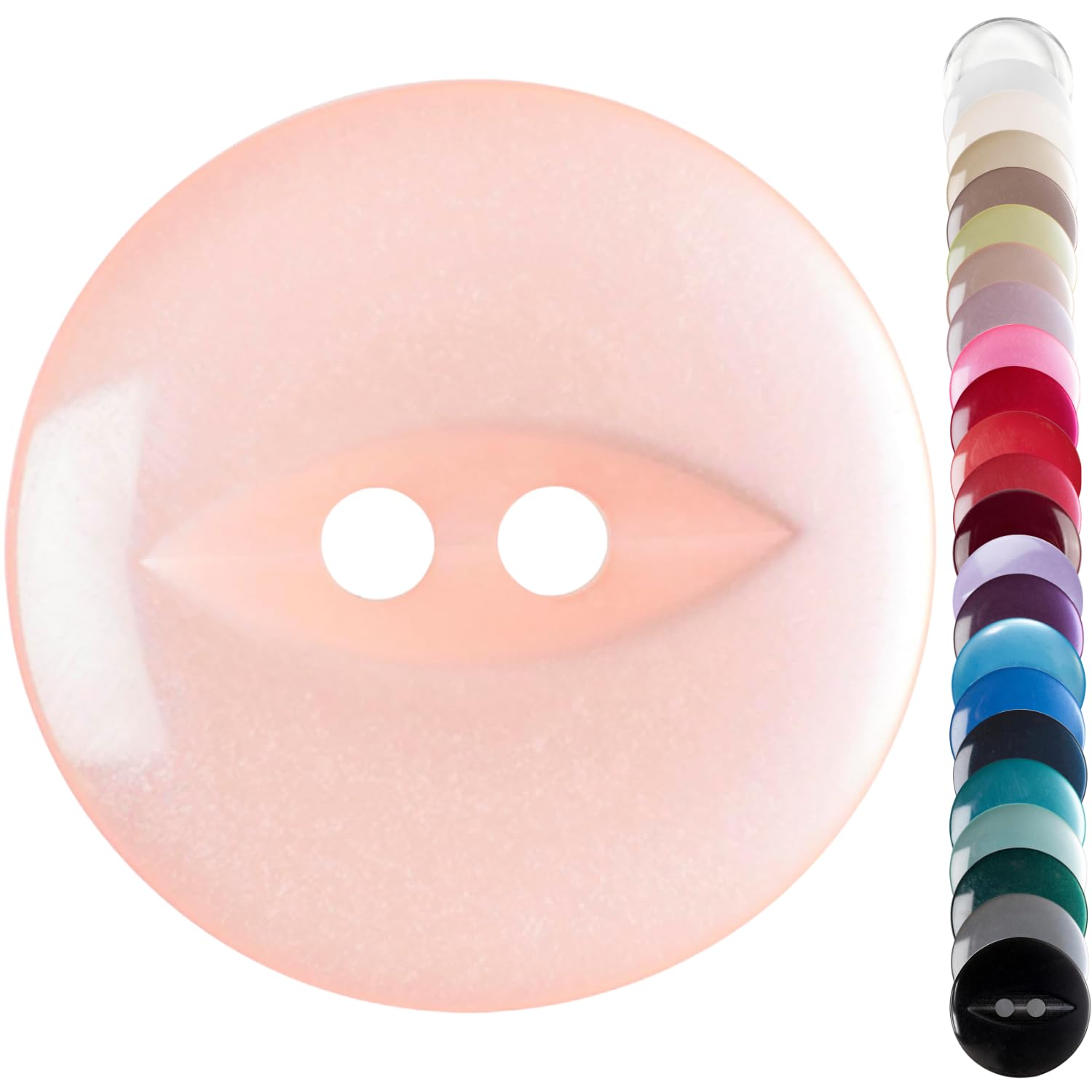 Pale Pink Small Cardigan Buttons, 14mm Fish Eye, Pack of 10 Matching — image 1