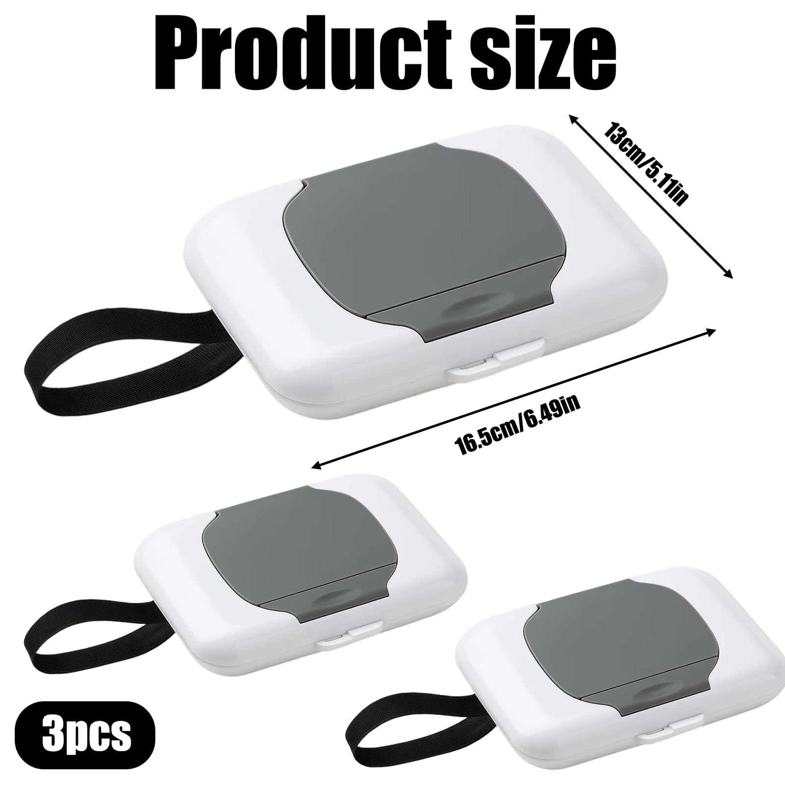 3 Wet Baby Wipes Dispenser Box, Baby Wipes Dispenser for Travel and Outdoor Use Reusable Wipes Holder with Secure Lid - Image 2