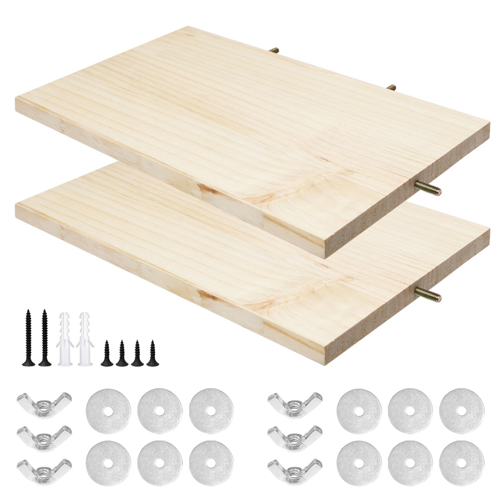 2 Stück Holz Plattform Kletterplattform Sitzbretter für Vögel Barsch Plattform Holzständer Rechteckig Sprungbrett Vogelplattform für Kleine Tiere, Chinchilla, Hamster, Papagei(33*20*1,2 cm)