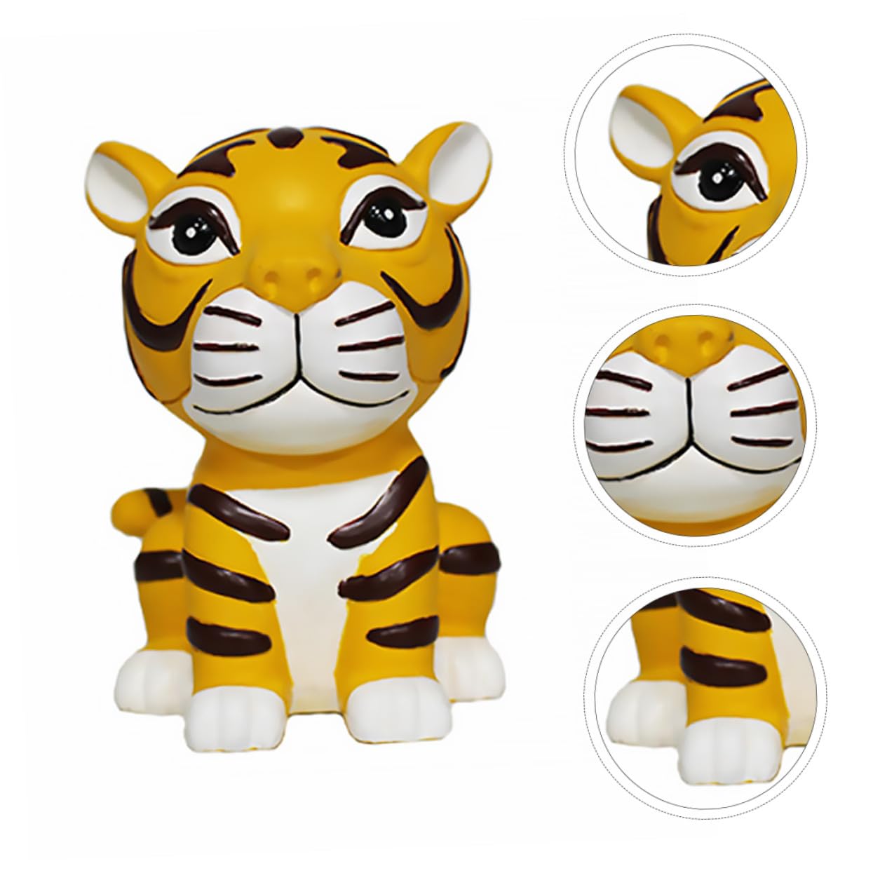 Spardose in Tigerform aus Kunstharz, Gelbe Münzbox