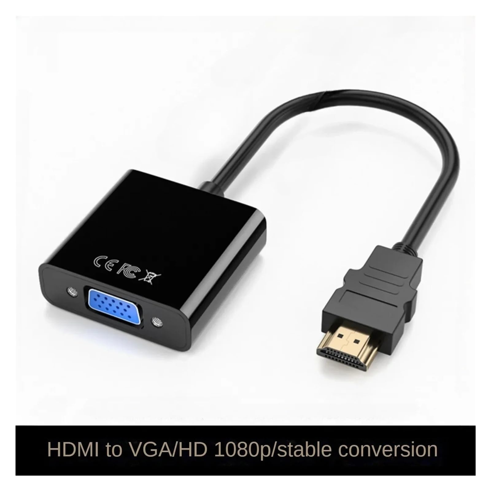 1080P HDMI to VGA Male to Female Adapter Converter for PC Laptop(Black)