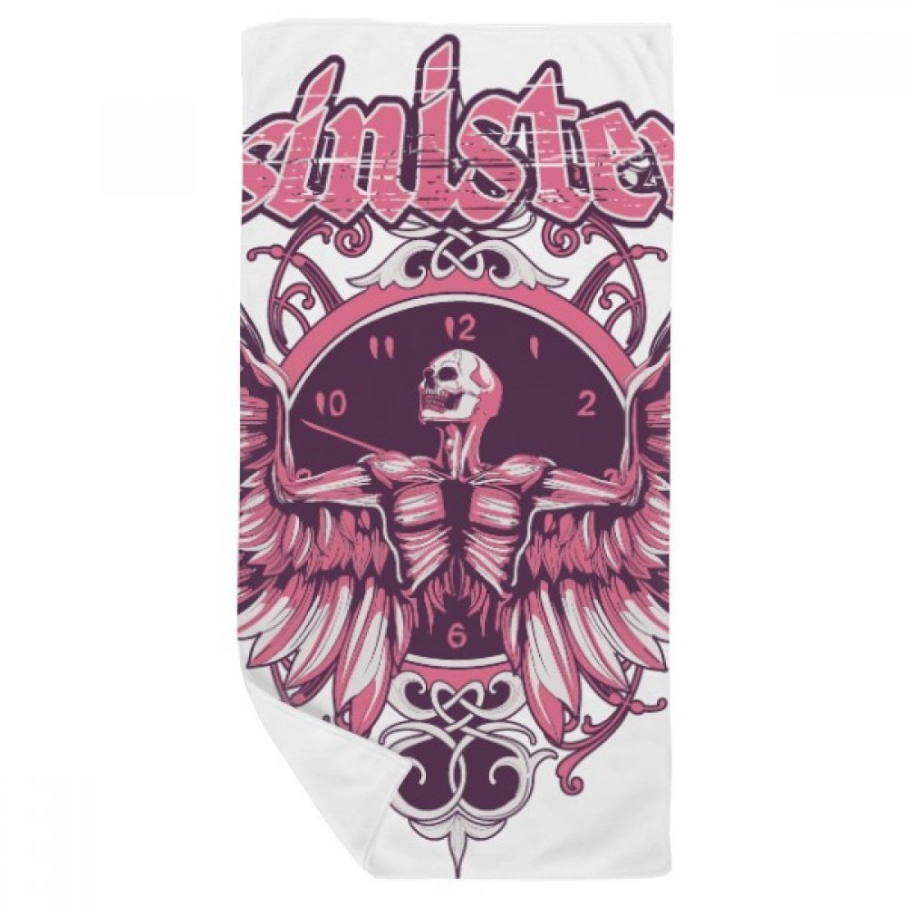 Serviette de bain motif horloge graffiti essuyage ultra doux et absorbant 35X70Cm