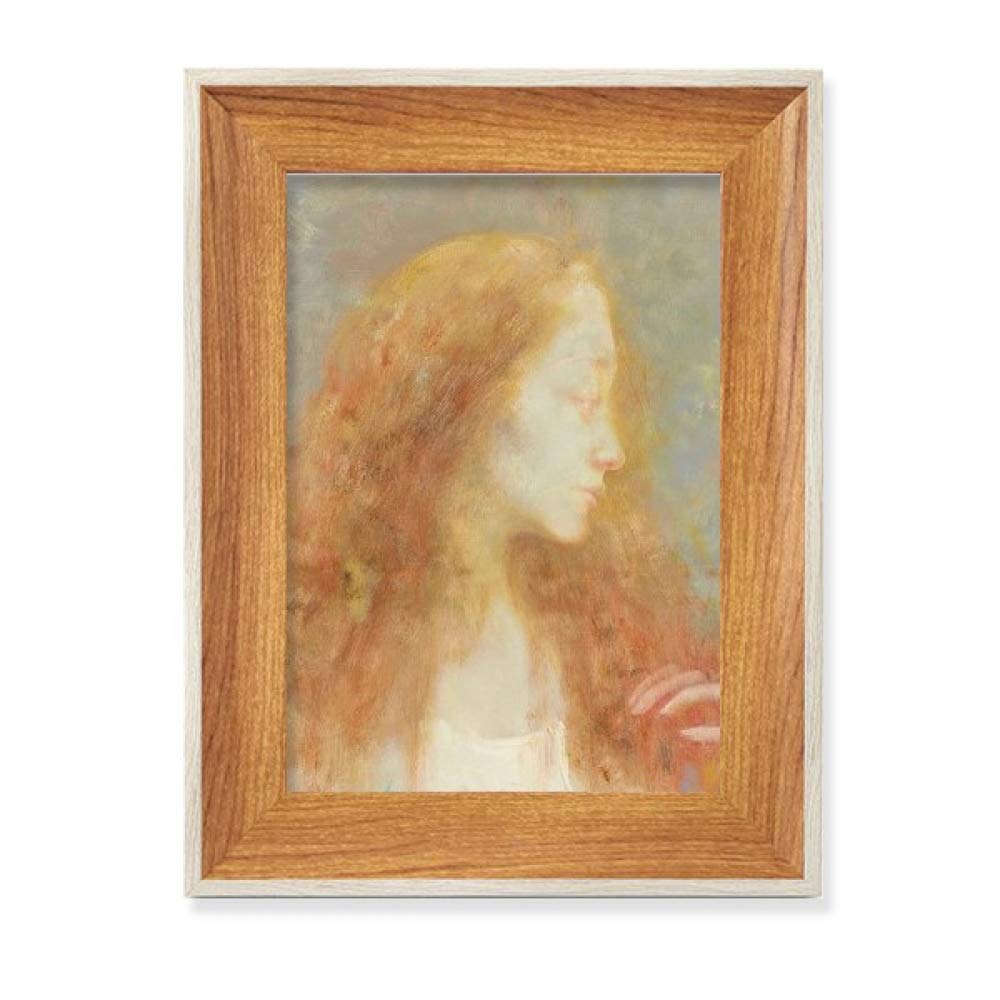Affichage tableau art peinture sur table avec cadre de photo en bois