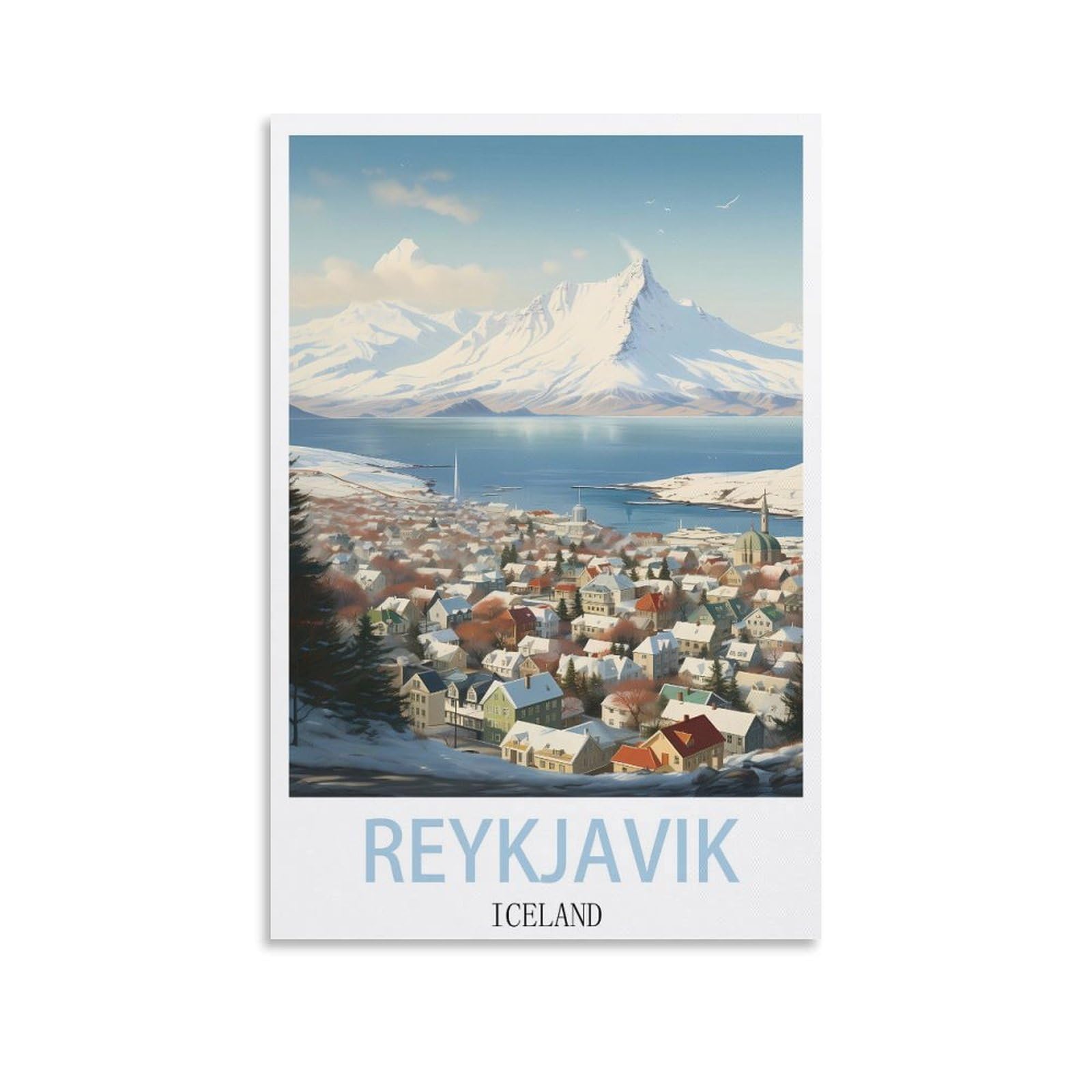 Nprzm A295 Vintage Metal Tin Signs Reykjavik Iceland Wall Decor Kitchen Garage Dining Room Home Decor Hotel Decor Gift 15X30cm