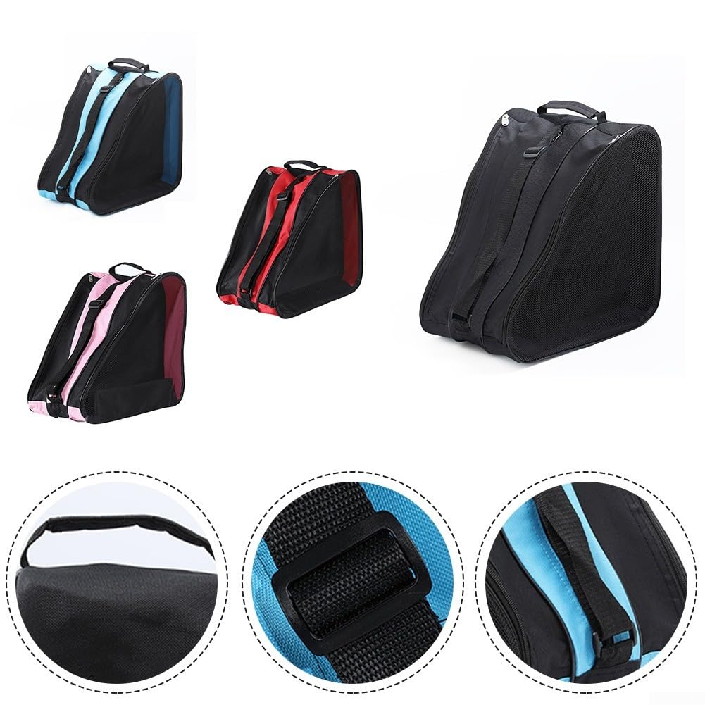 Borsa per pattinaggio in linea per pattini a rotelle e pattini da ghiaccio, custodia traspirante con design a tre strati, può contenere casco e attrezzatura protettiva, adatta fino alla
